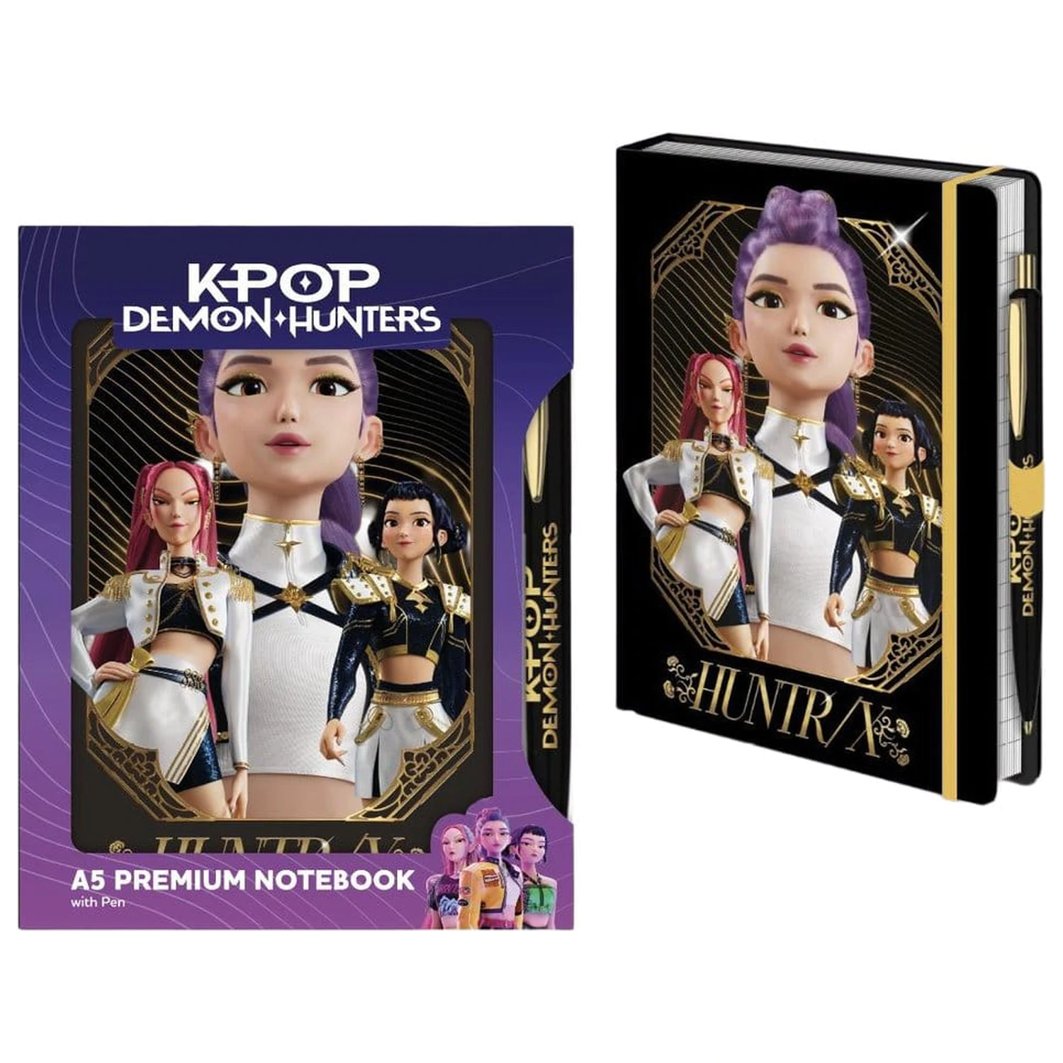 KPop Demon Hunters Caiet cu pix A5 Premium Golden poza produsului