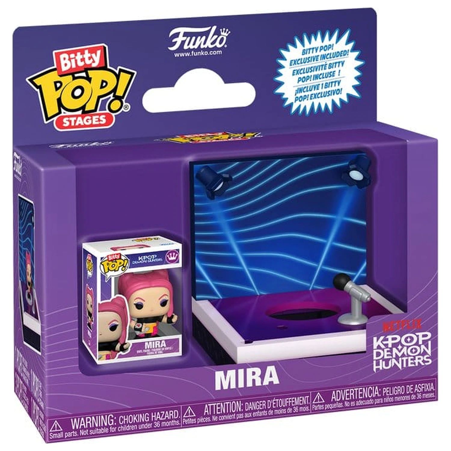 KPop Demon Hunters Bitty Funko POP! Stages Figurină din vinil Mira 2,5 cm poza produsului