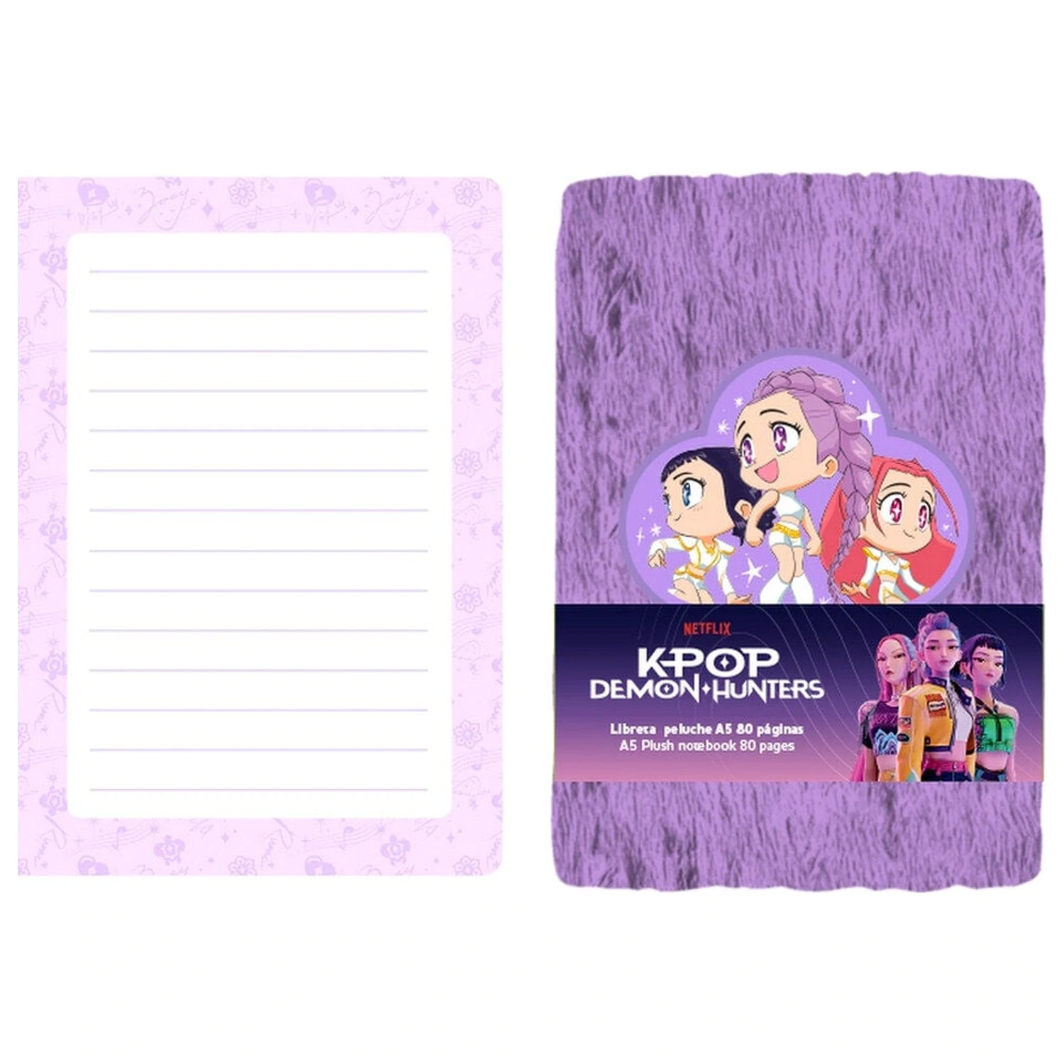 Kpop Demon Hunters Chibi A5 caiet plușat poza produsului
