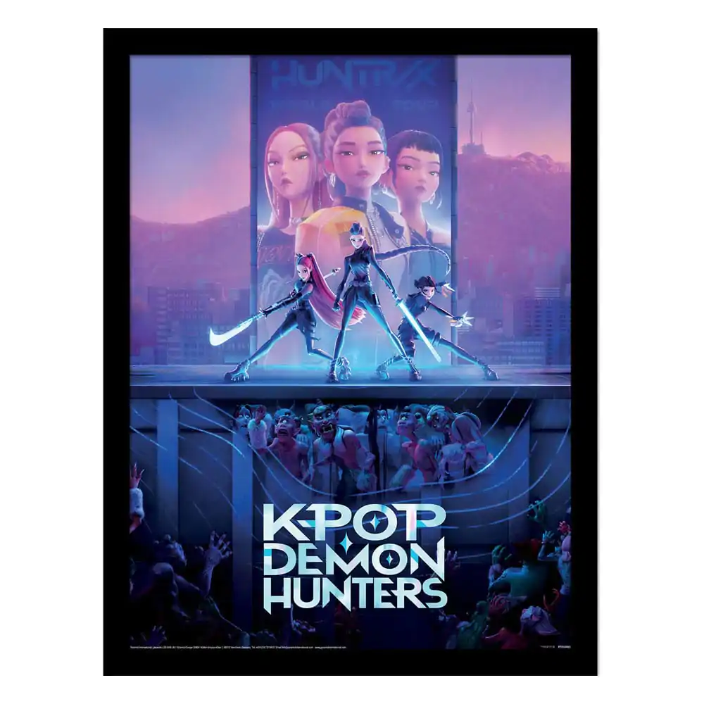 KPop Demon Hunters Collector Print Poster incadrat Key Art pentru film poza produsului