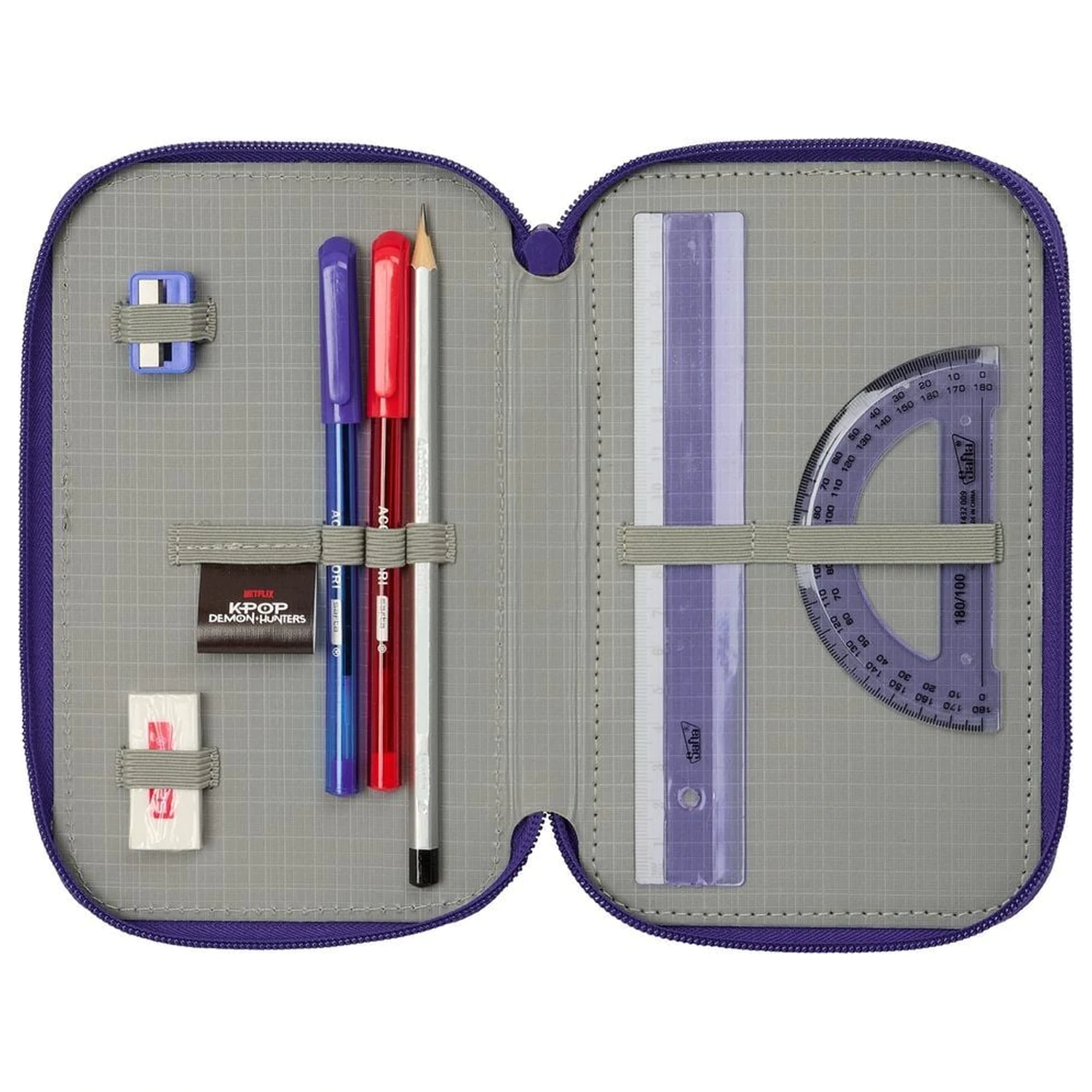 Kpop Demon Hunters Fighters etui triplu pentru creioane 37 bucati poza produsului