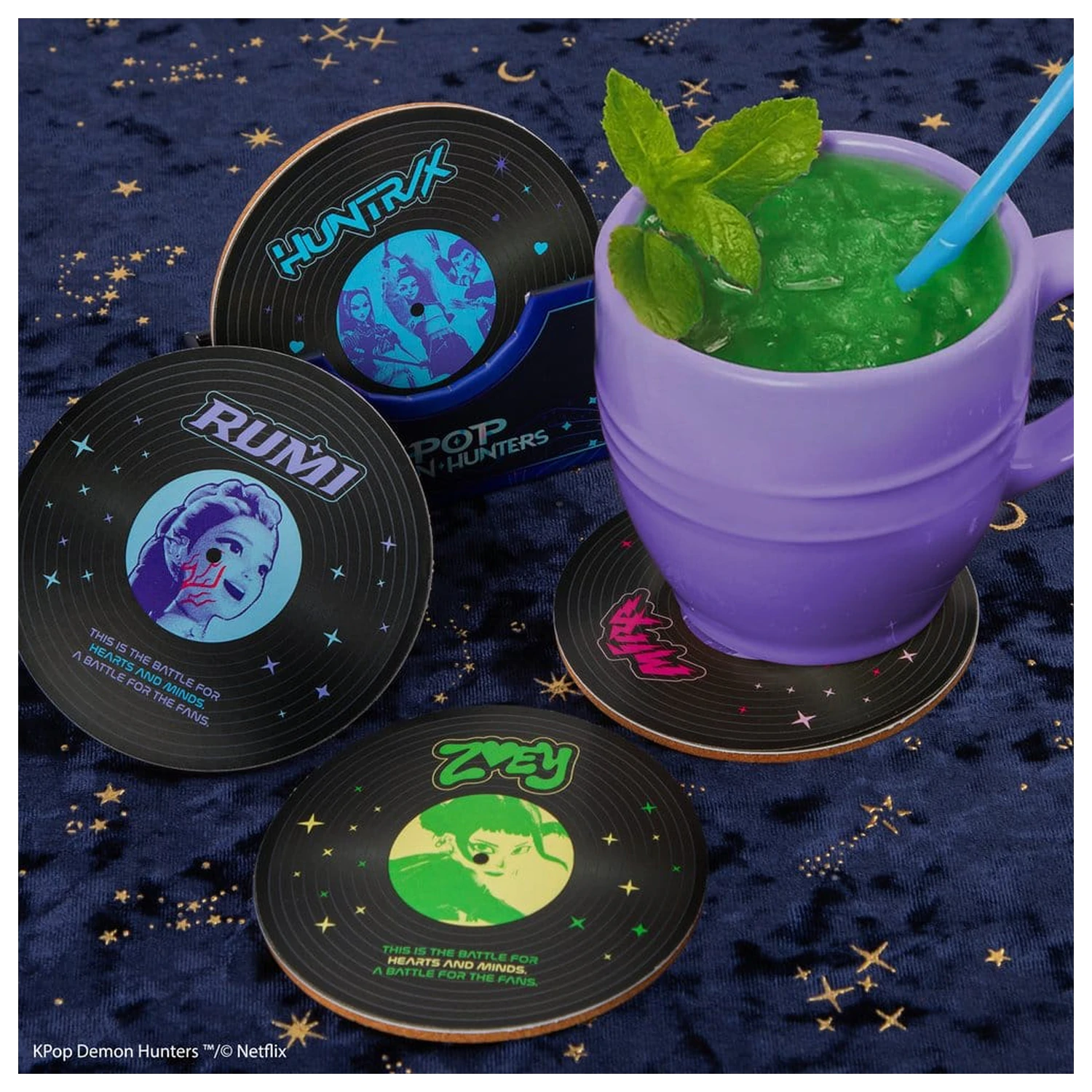 KPop Demon Hunters Set de 4 Coasters Hunters & Demons Soundtrack poza produsului