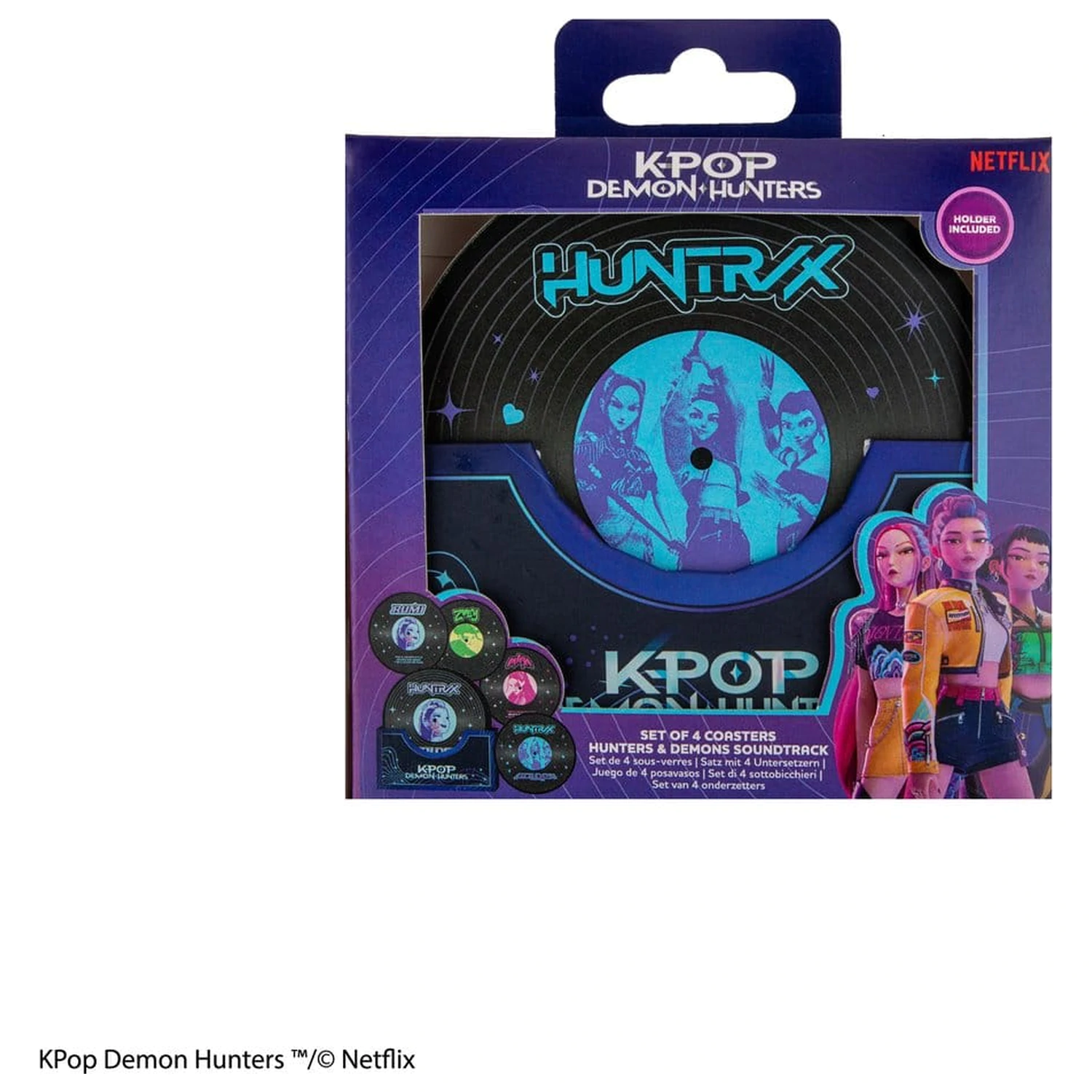 KPop Demon Hunters Set de 4 Coasters Hunters & Demons Soundtrack poza produsului