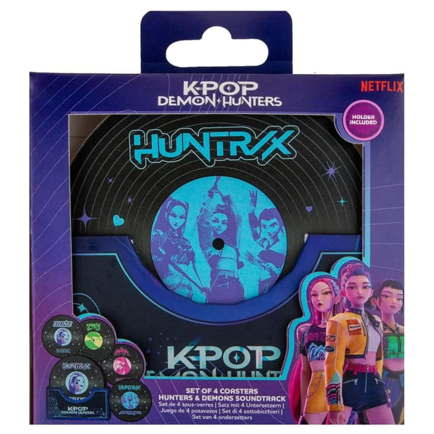 KPop Demon Hunters Set de 4 Coasters Hunters & Demons Soundtrack poza produsului