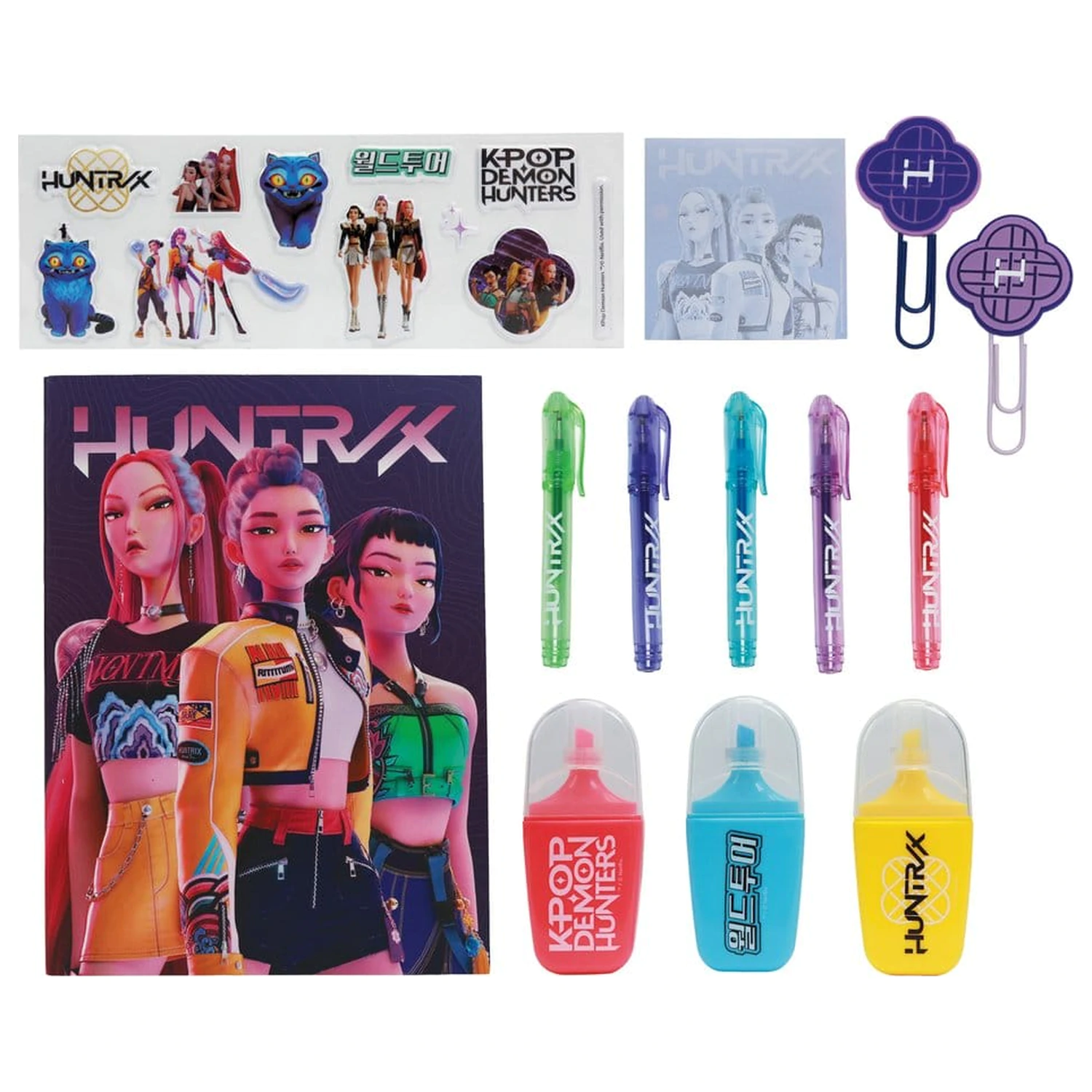 KPop Demon Hunters Set de papetărie pachet de 10 bucăți Huntr/x poza produsului
