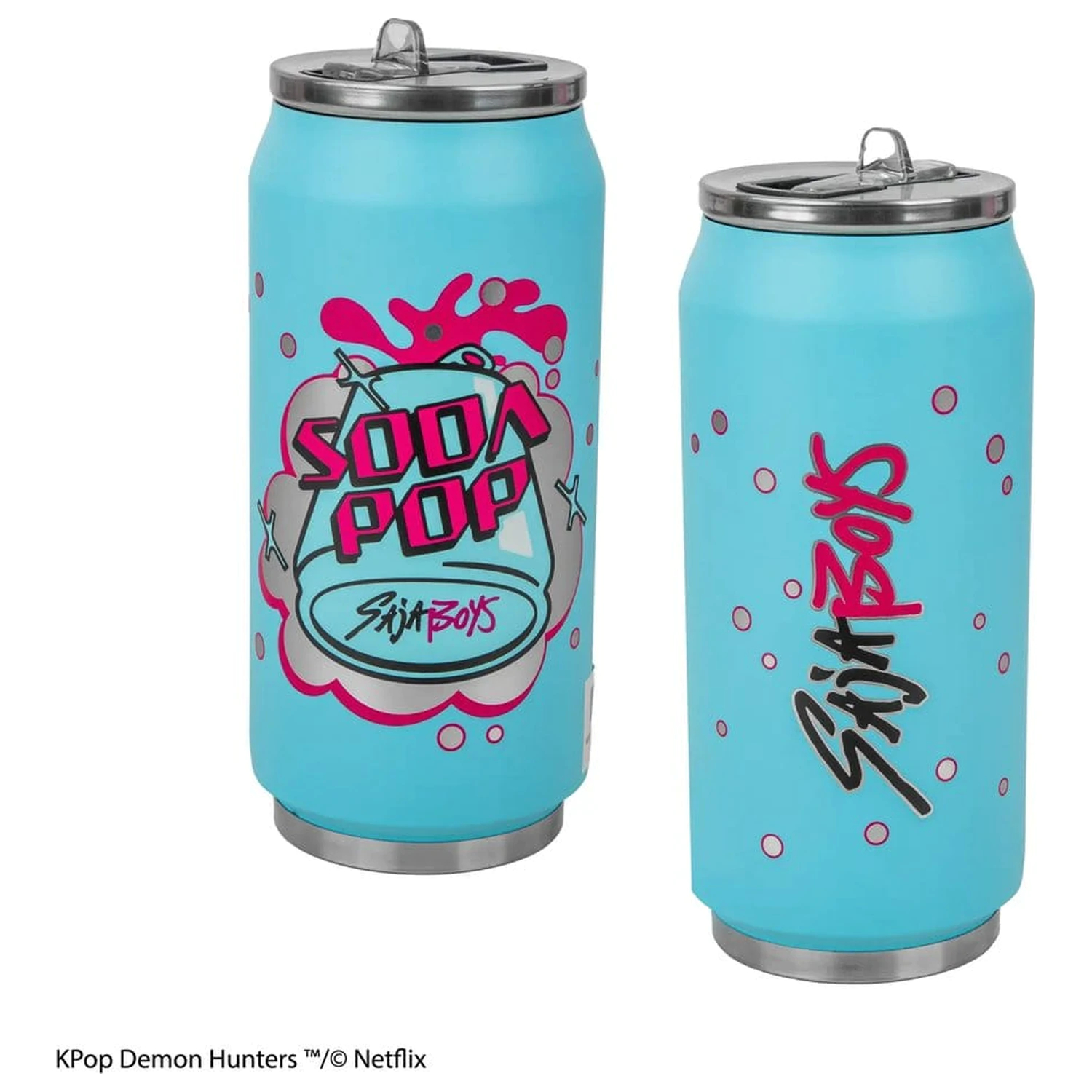 KPop Demon Hunters Cană termică cu pai pentru băuturi tip „Soda Pop Can” poza produsului