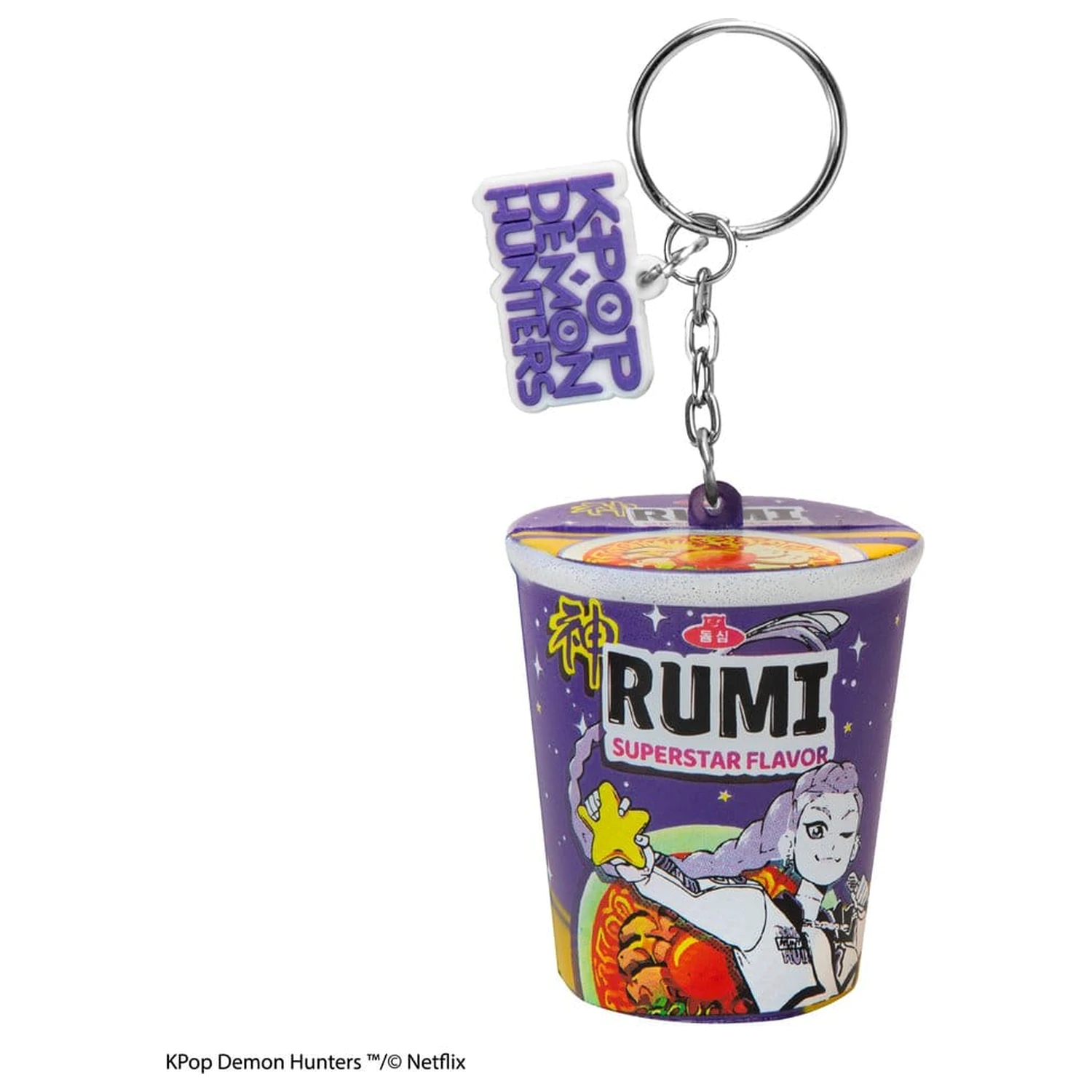 KPop Demon Hunters Squishy Keychain Rumi Superstar Flavor Noodles poza produsului