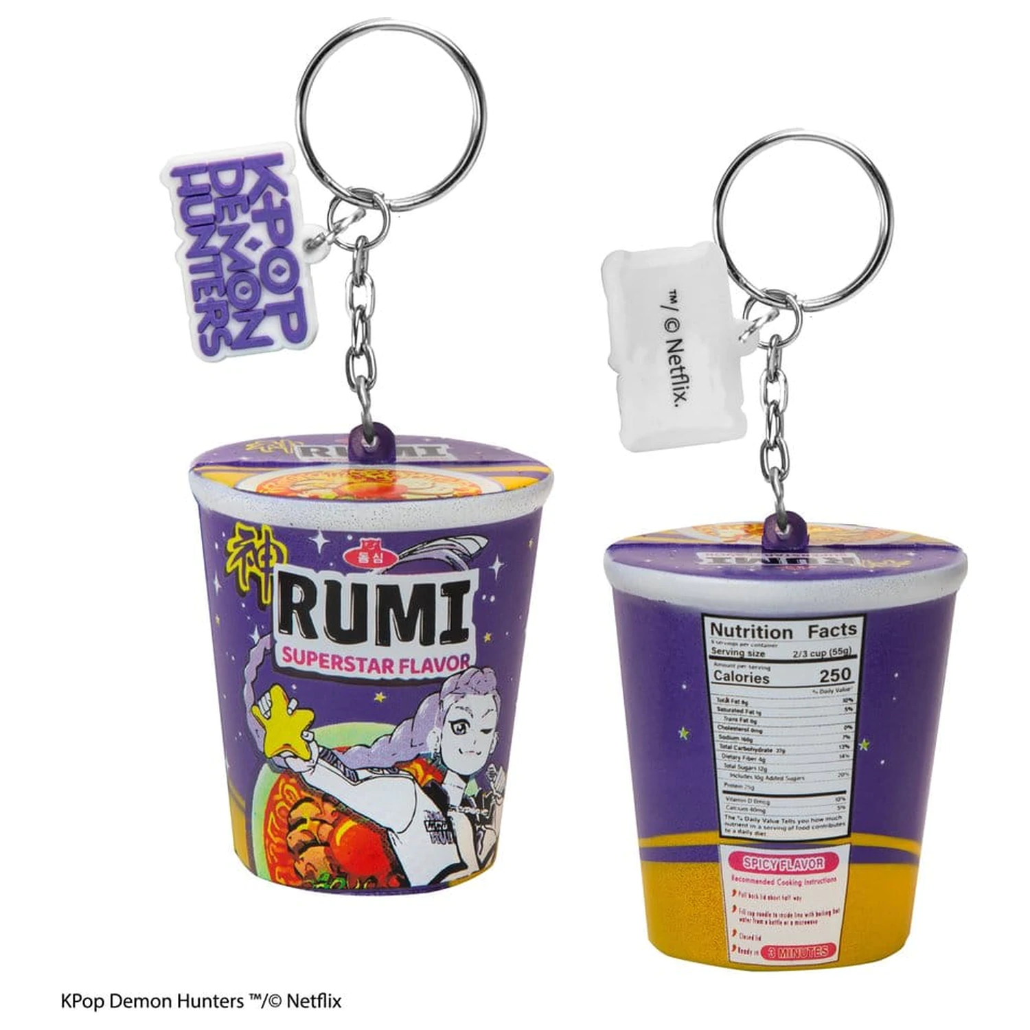 KPop Demon Hunters Squishy Keychain Rumi Superstar Flavor Noodles poza produsului