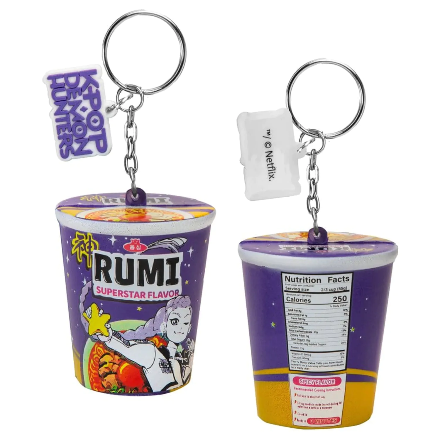 KPop Demon Hunters Squishy Keychain Rumi Superstar Flavor Noodles poza produsului