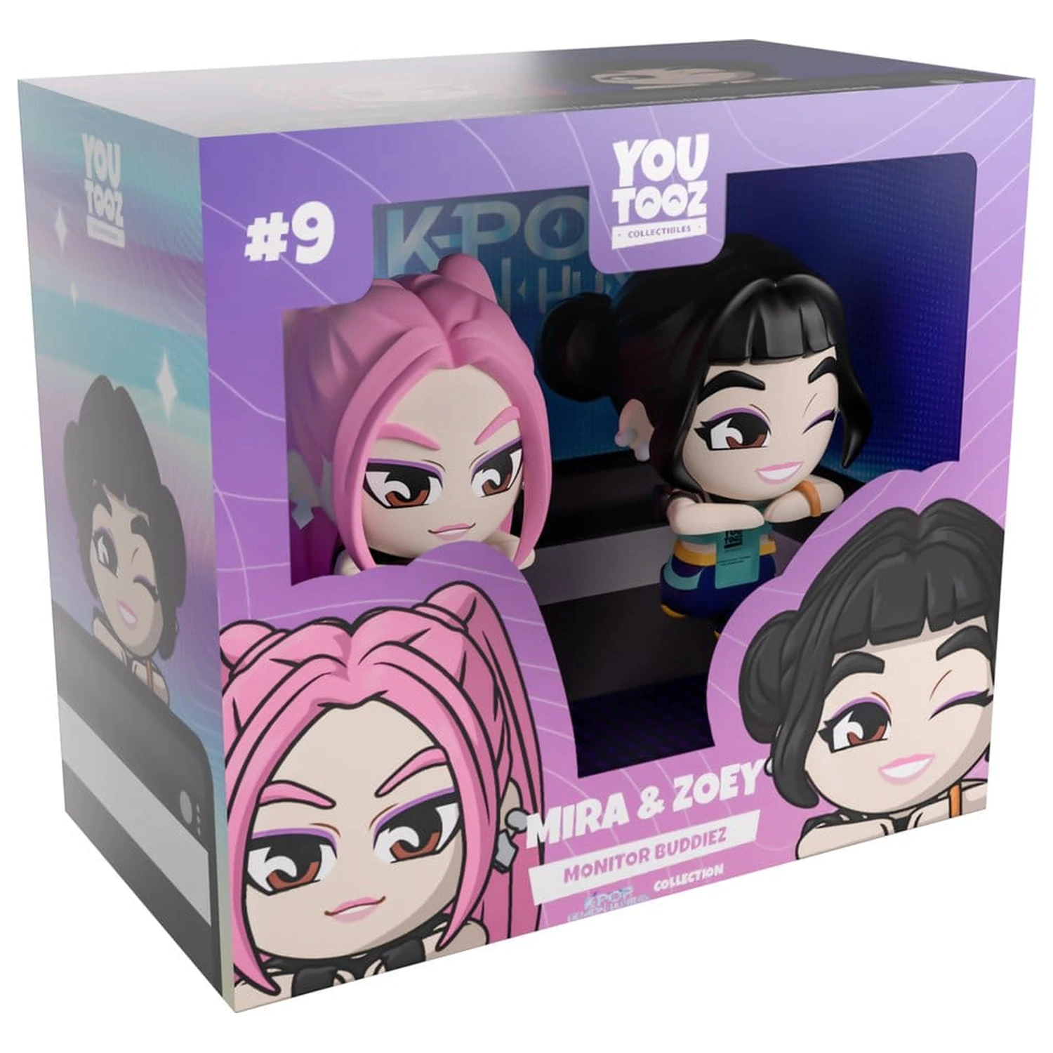 KPop Demon Hunters Vinyl Figures Mira & Zoey Monitor Buddiez 6 cm poza produsului