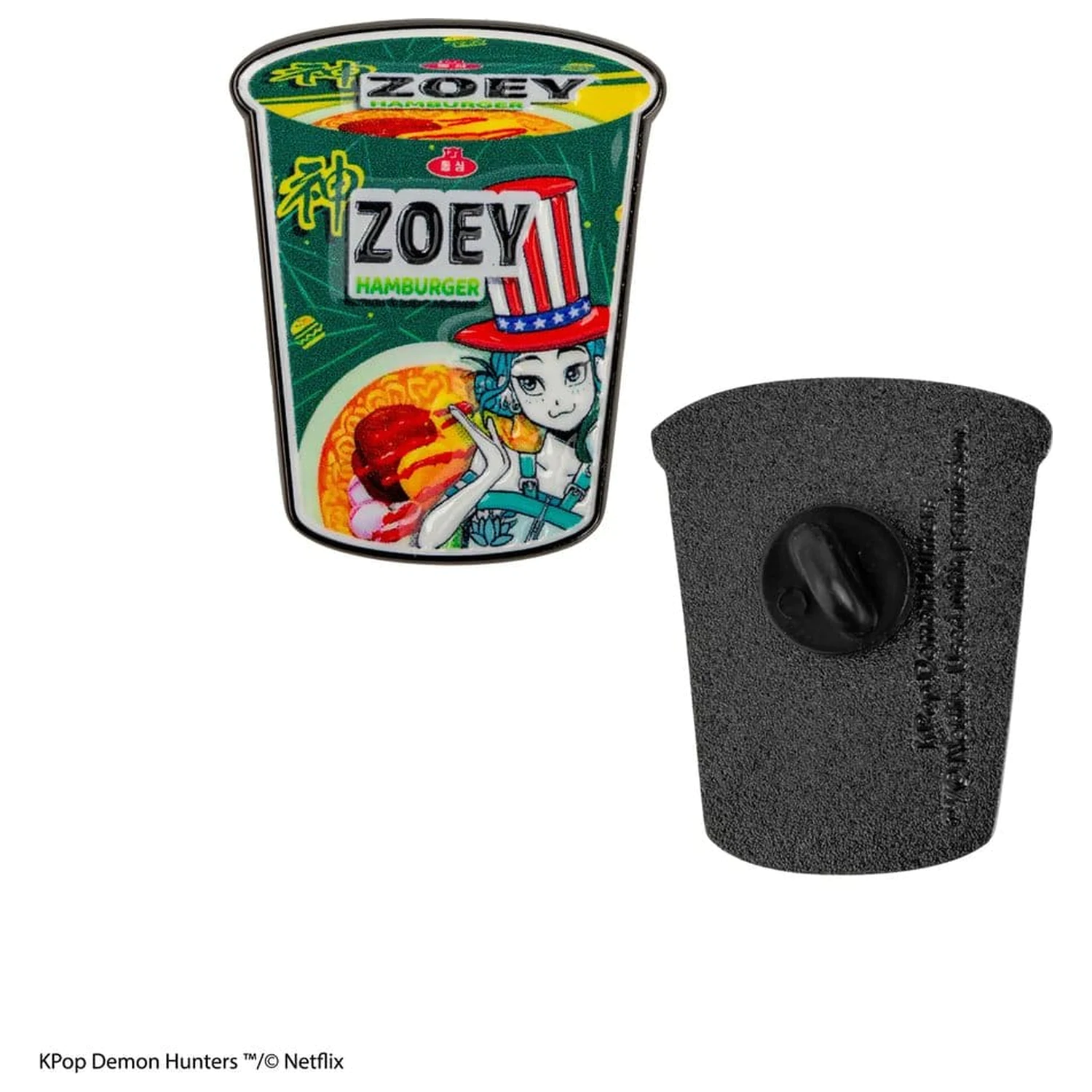 KPop Demon Hunters Pin Zoey Hamburger Noodles poza produsului