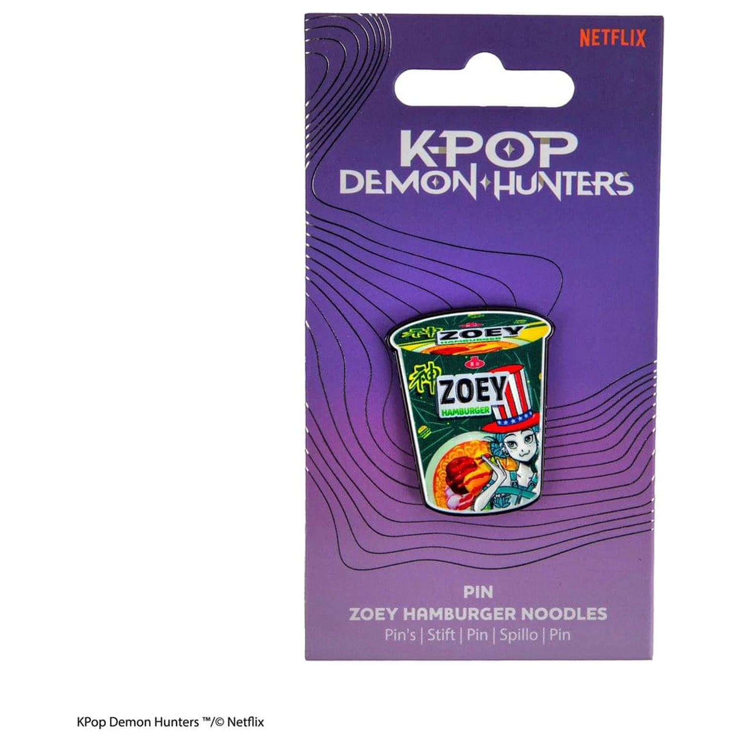 KPop Demon Hunters Pin Zoey Hamburger Noodles poza produsului