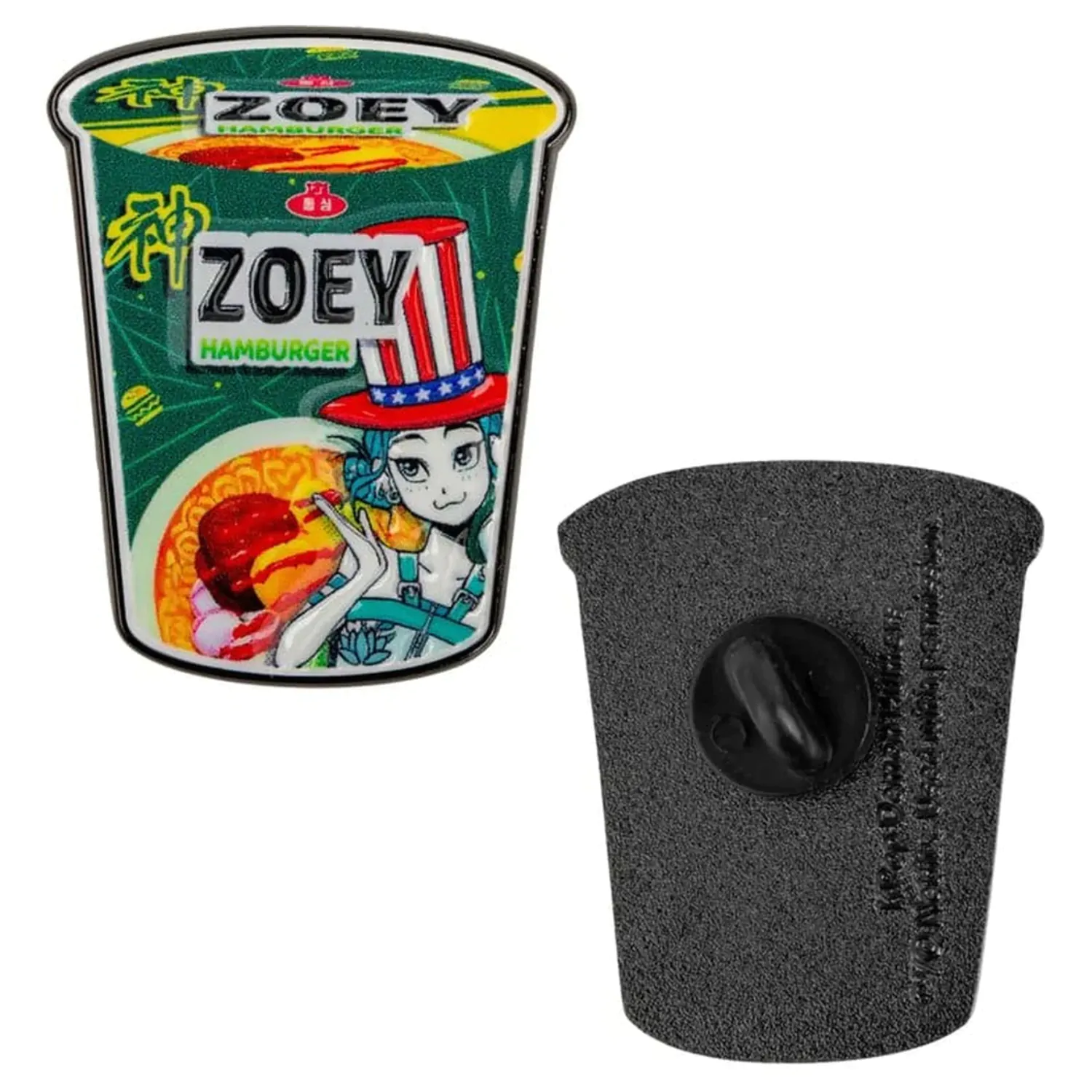 KPop Demon Hunters Pin Zoey Hamburger Noodles poza produsului