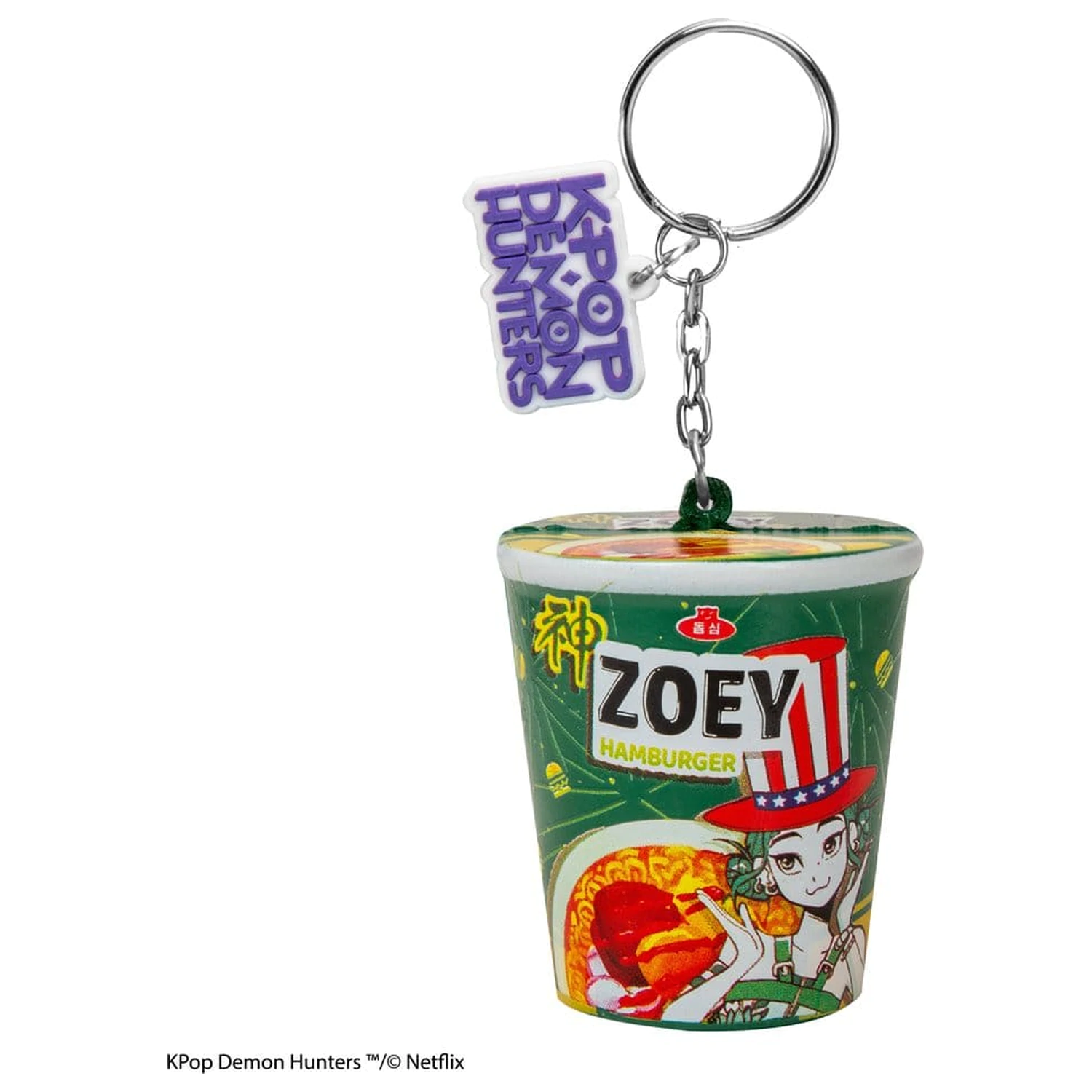 KPop Demon Hunters Breloc Squishy Zoey Hamburger Noodles poza produsului