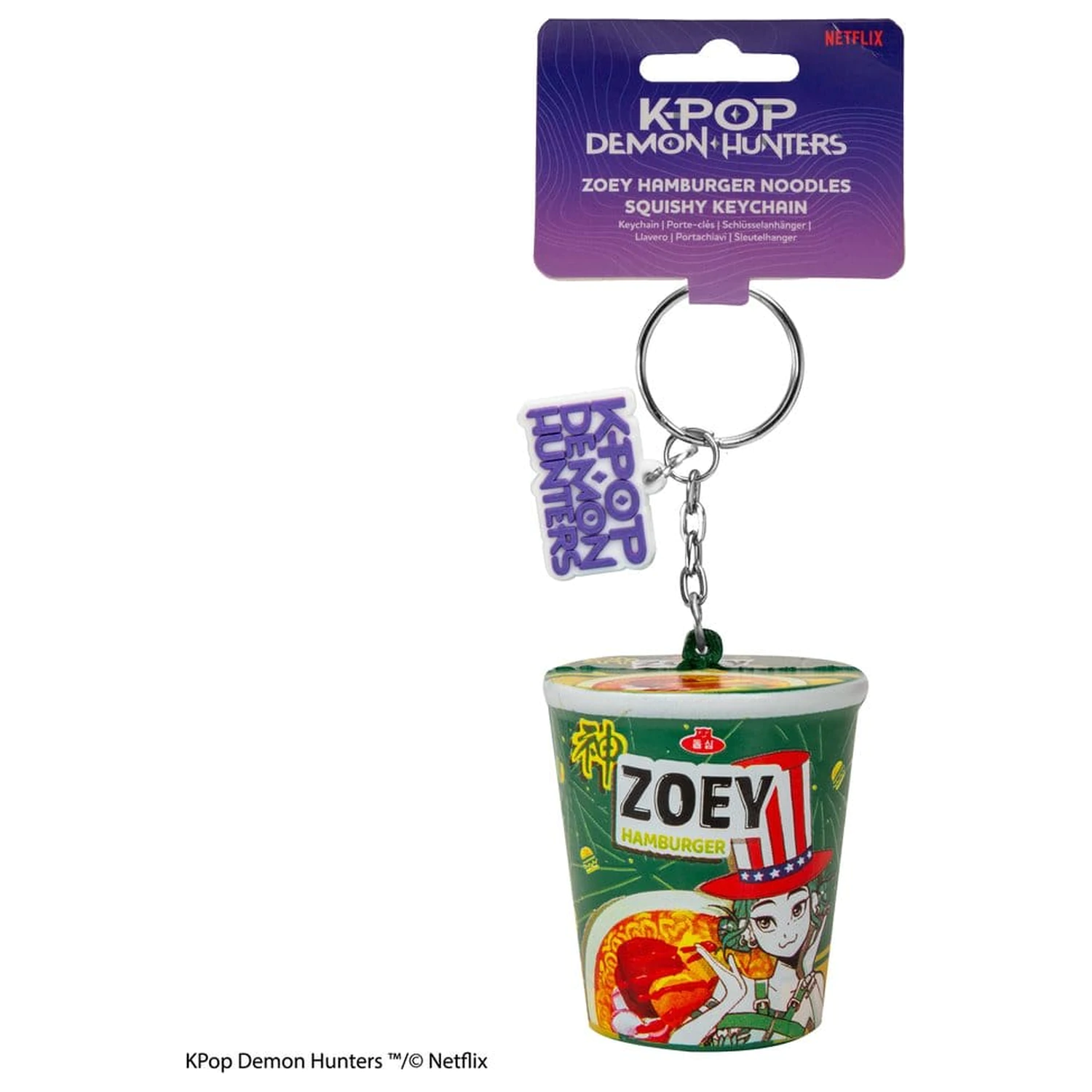 KPop Demon Hunters Breloc Squishy Zoey Hamburger Noodles poza produsului