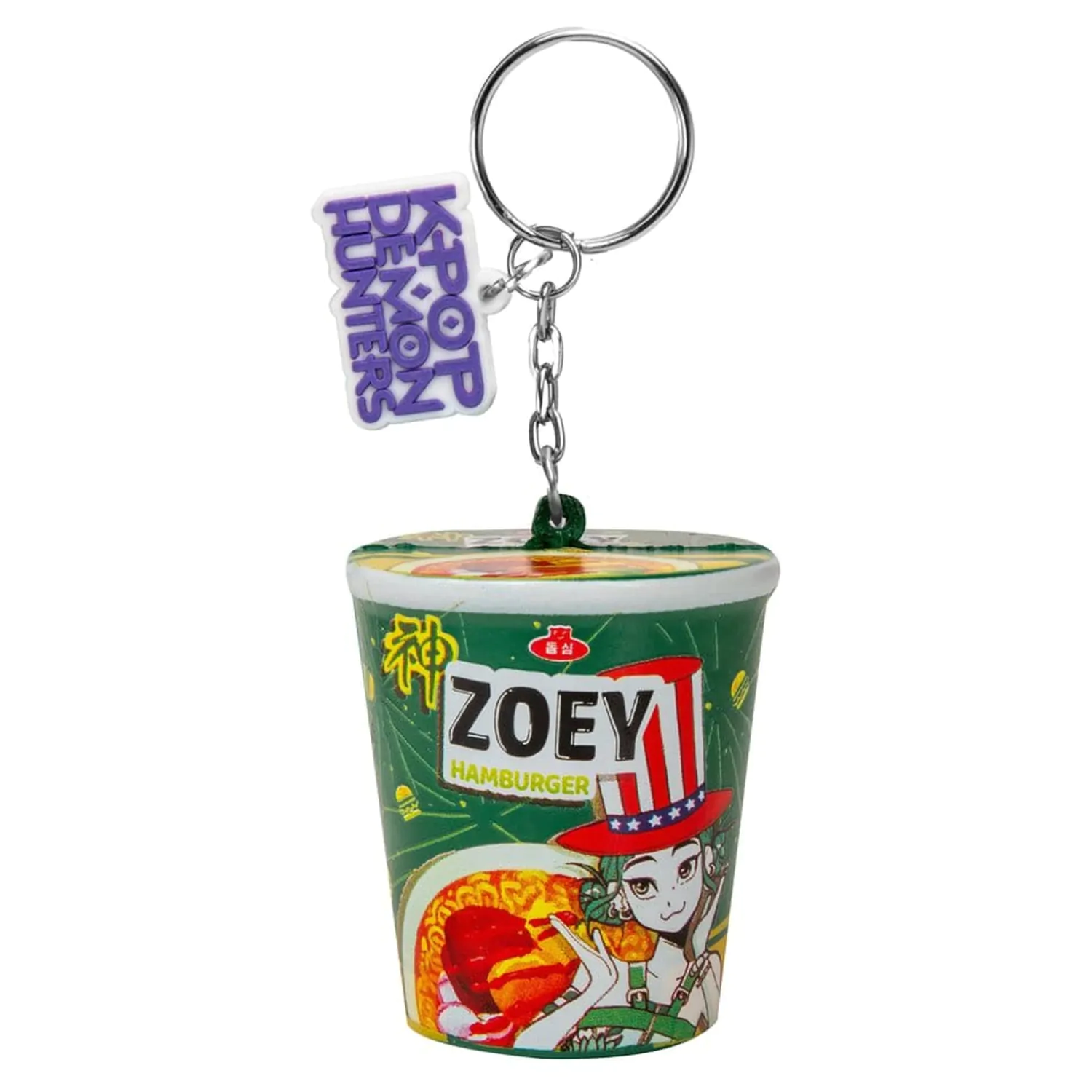 KPop Demon Hunters Breloc Squishy Zoey Hamburger Noodles poza produsului