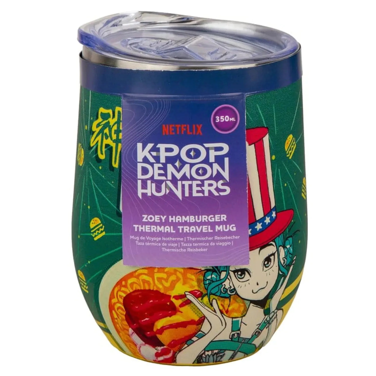 KPop Demon Hunters Cană de călătorie Zoey Hamburger poza produsului