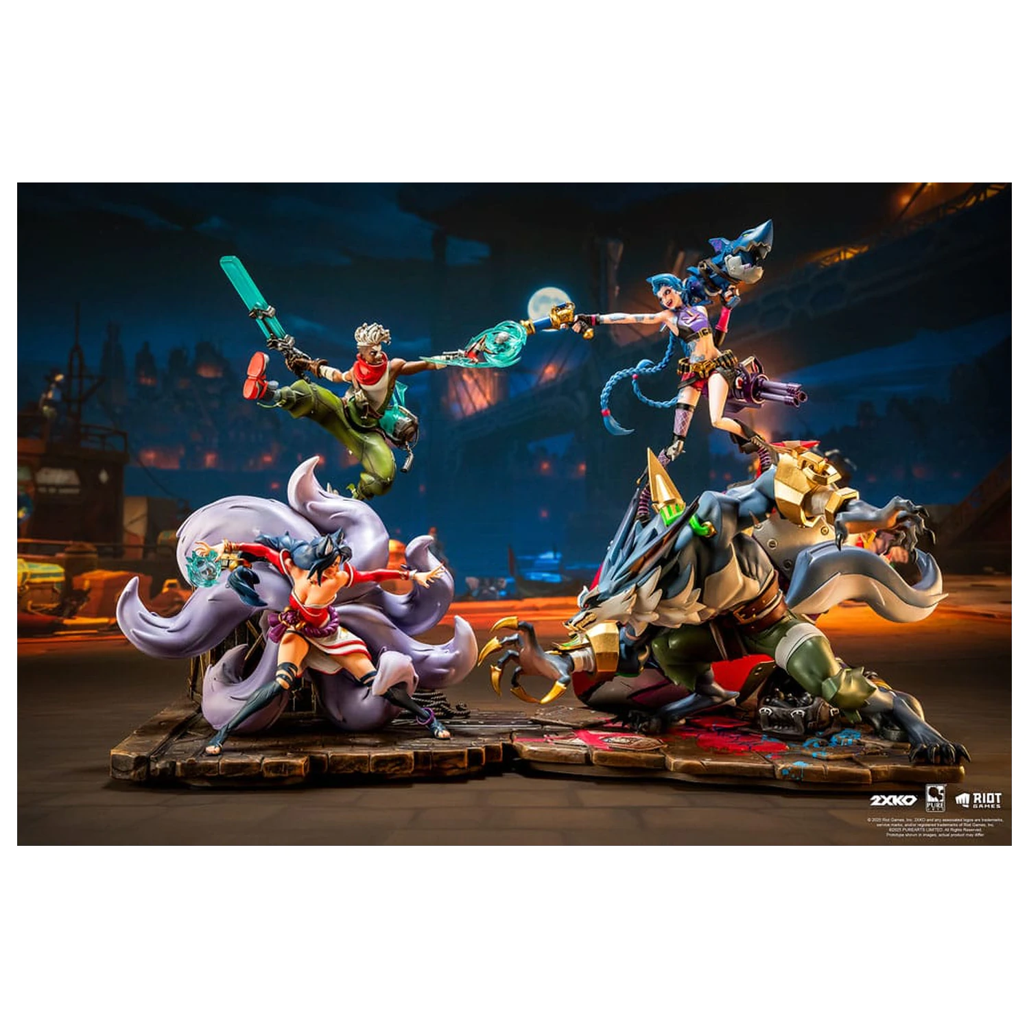 League of Legends Statuie 1/10 2XKO Jinx & Warwick Diorama 37 cm poza produsului