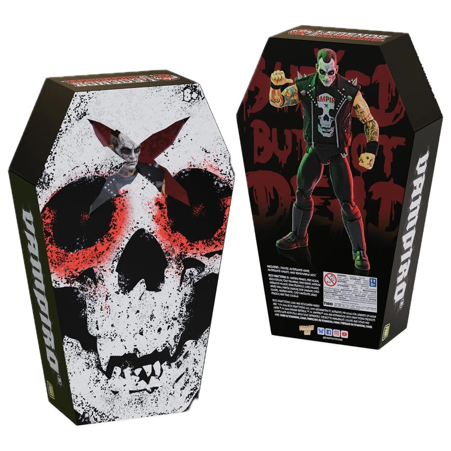 Figurina de actiune Legends of Lucha Libre Fanaticos Vampiro Coffin Box Resurrected 15 cm poza produsului