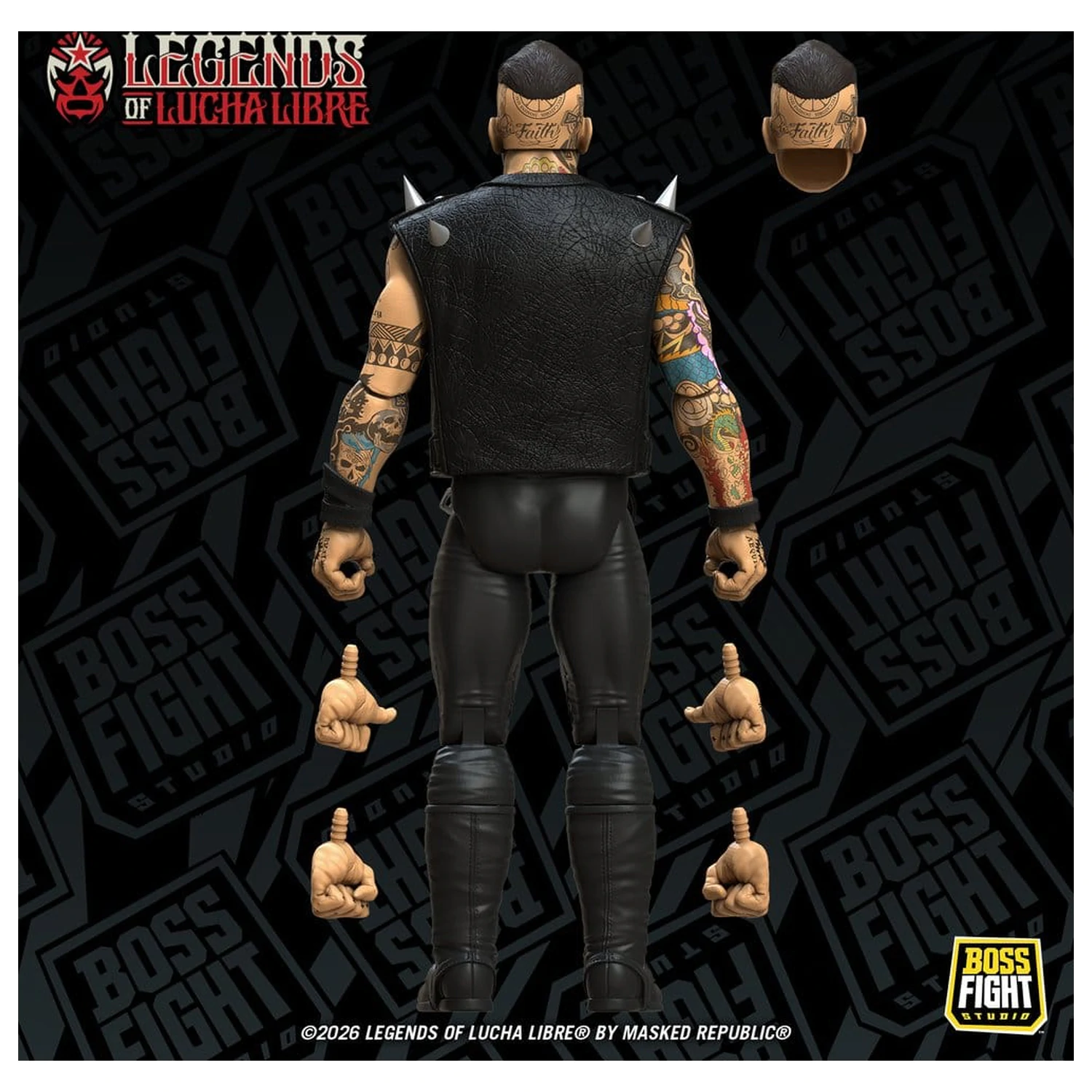 Figurina de actiune Legends of Lucha Libre Fanaticos Vampiro Coffin Box Resurrected 15 cm poza produsului