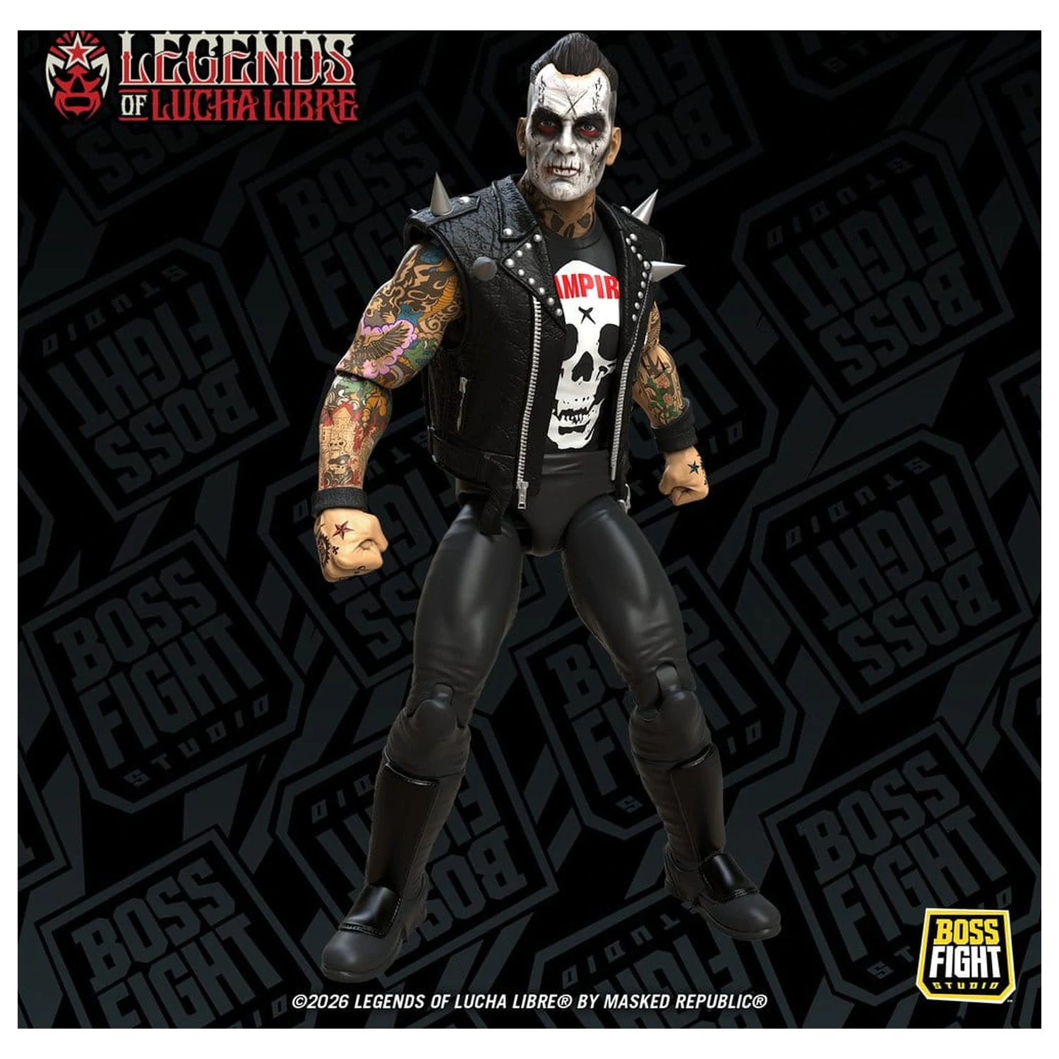 Figurina de actiune Legends of Lucha Libre Fanaticos Vampiro Coffin Box Resurrected 15 cm poza produsului