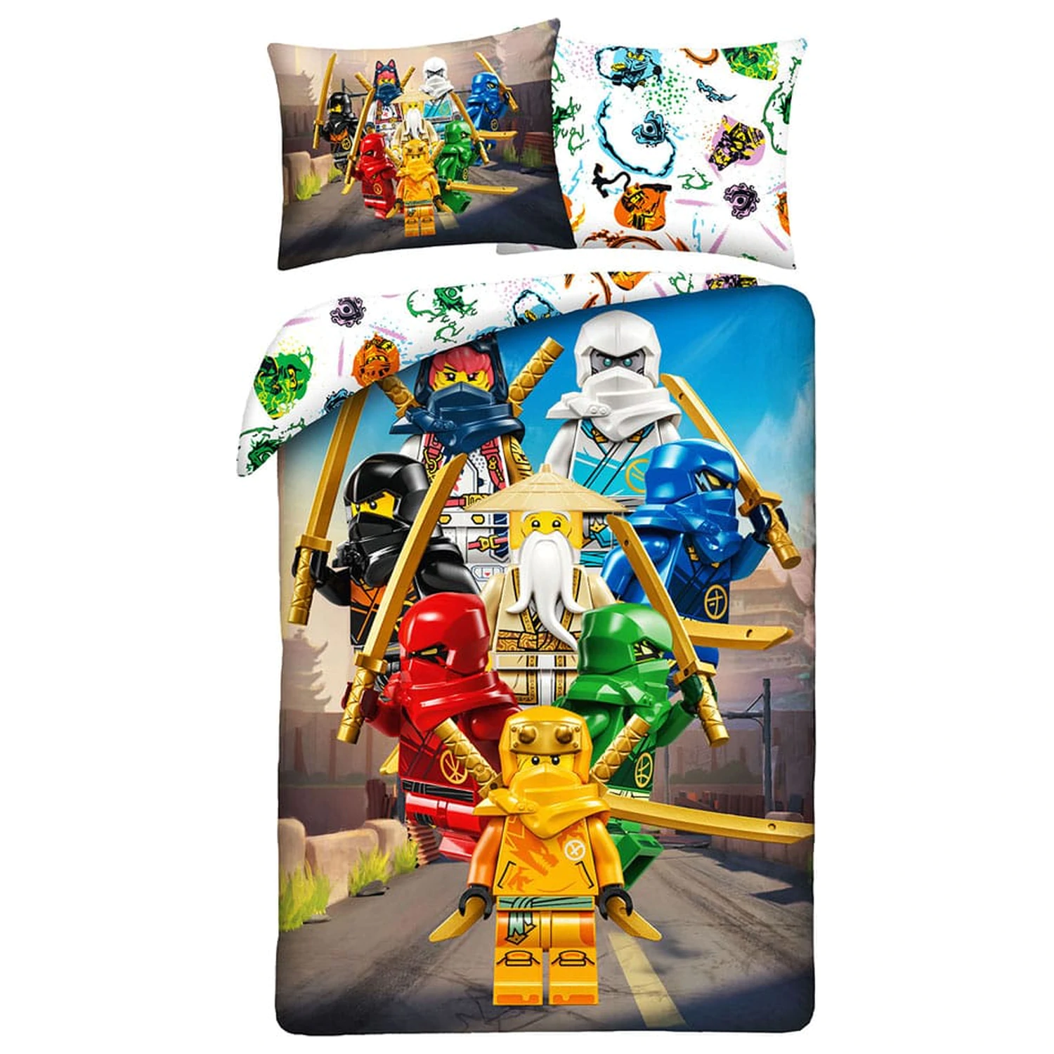 Lego Ninja-Go Set lenjerie de pat 140 x 200 cm / 70 x 90 cm poza produsului