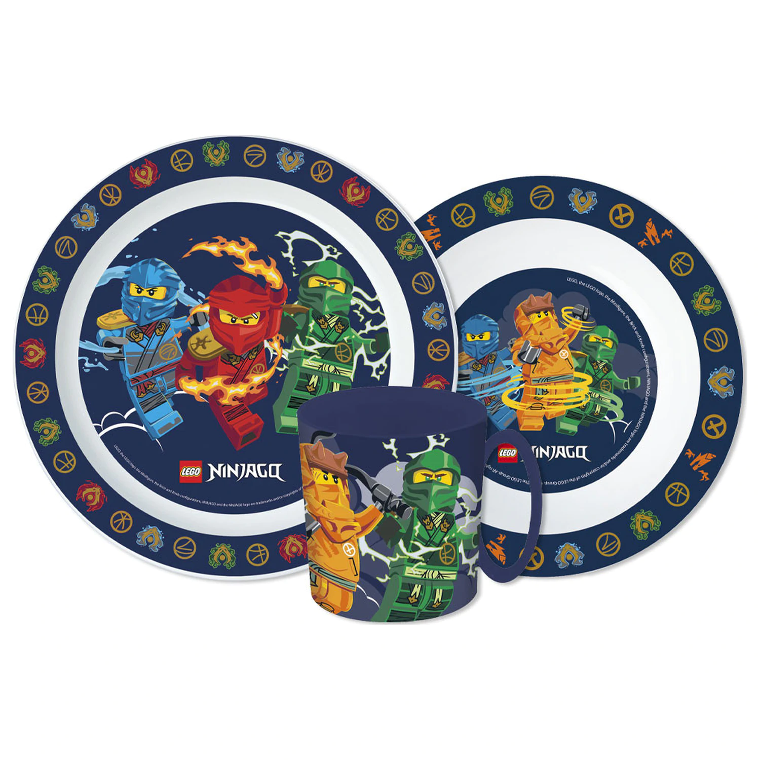 Lego Ninjago Elemental Set de cina, set micro plastic cu cana 390 ml poza produsului