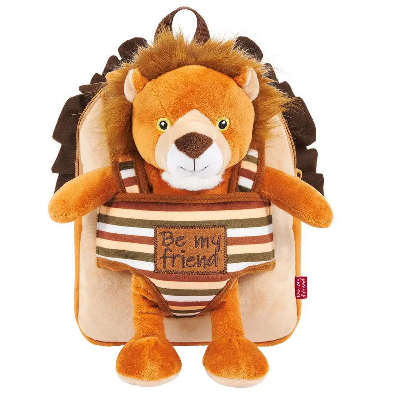 Rucsac reversibil Lenny Lion cu jucărie de pluș 25cm poza produsului