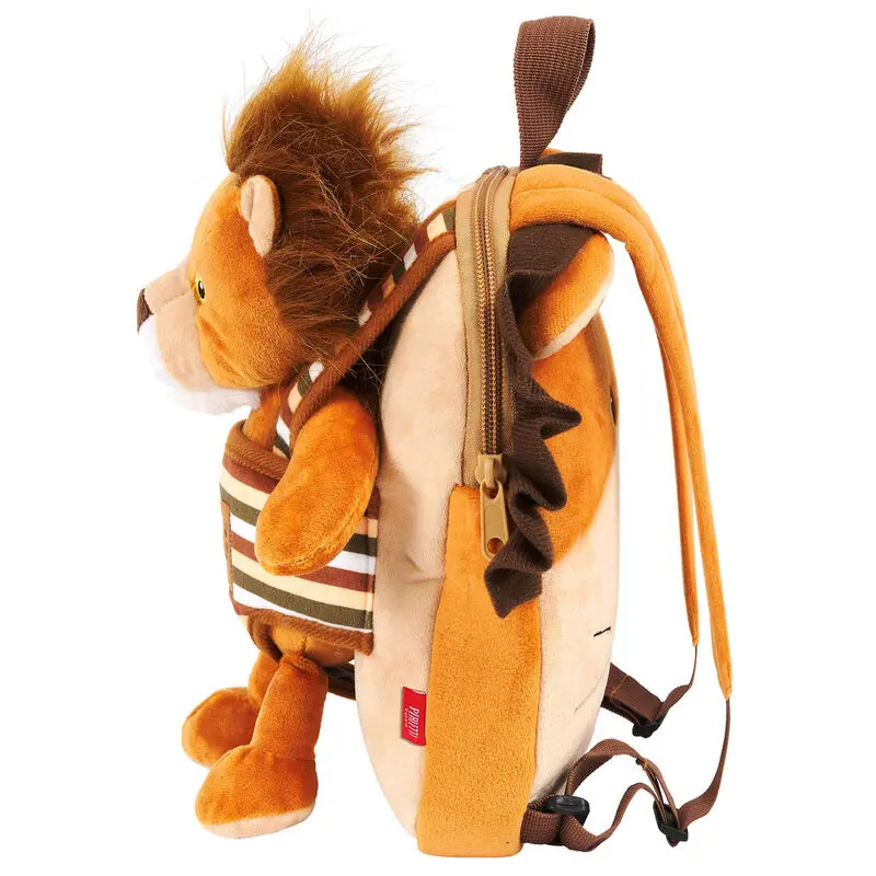 Rucsac reversibil Lenny Lion cu jucărie de pluș 25cm poza produsului