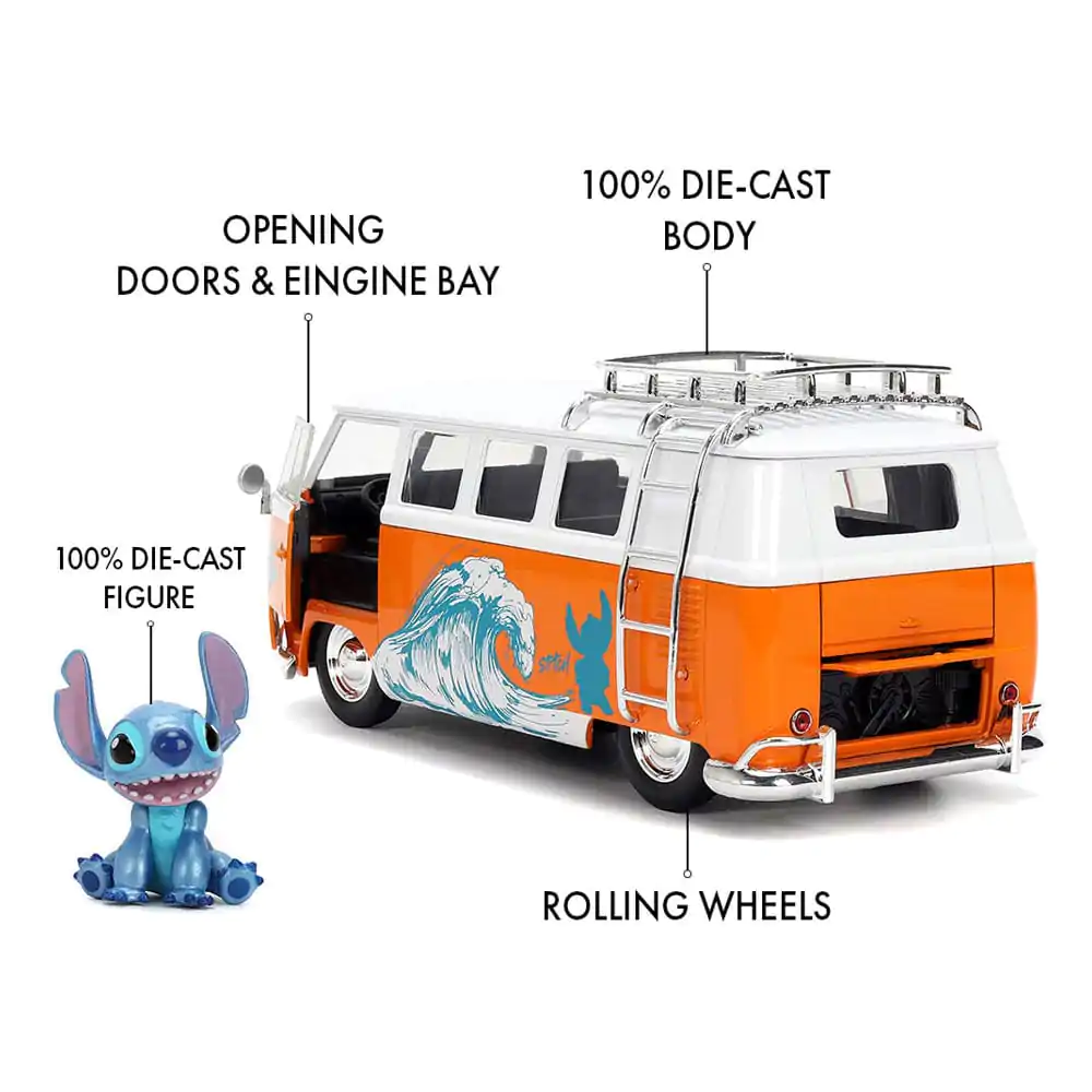 Lilo & Stitch Diecast Model 1/24 Autobuz VW 1961 Stitch poza produsului