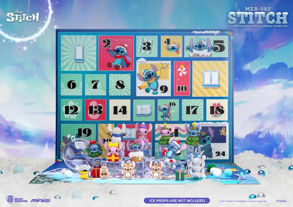 Lilo & Stitch Mini Egg Attack Calendar Advent Set figurină Stitch celebration (Cookie) 10 cm poza produsului