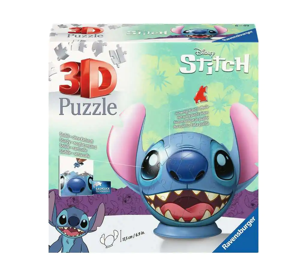 Lilo & Stitch 3D Puzzle Ball with Ears Stitch (72 piese) poza produsului