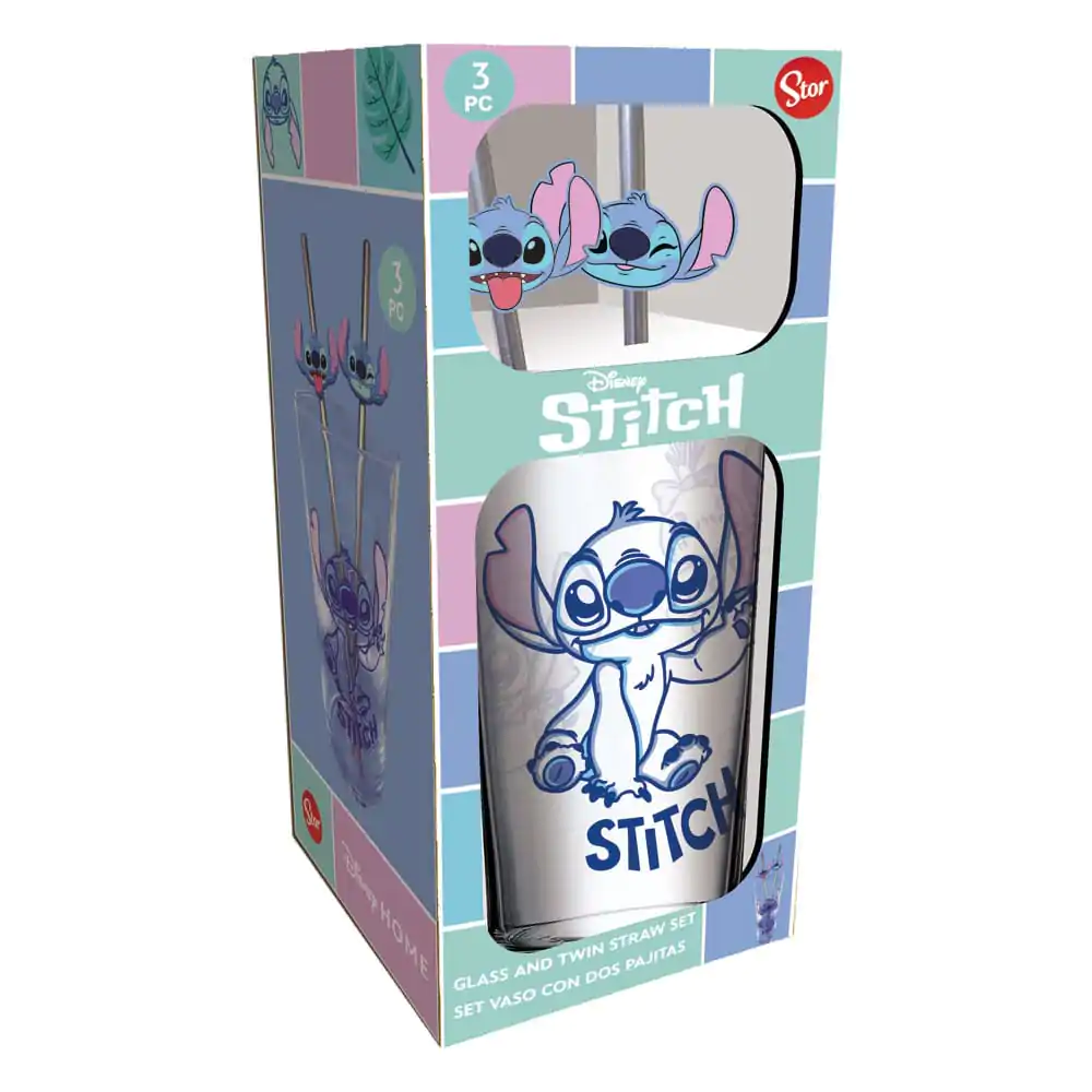 Lilo &amp; Stitch Pahar de sticla cu paie Stitch 485 ml poza produsului