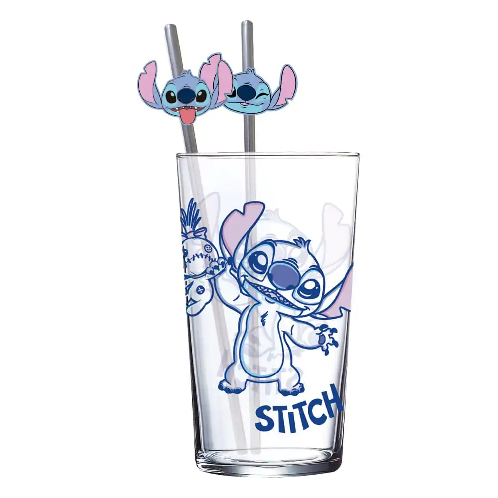 Lilo &amp; Stitch Pahar de sticla cu paie Stitch 485 ml poza produsului