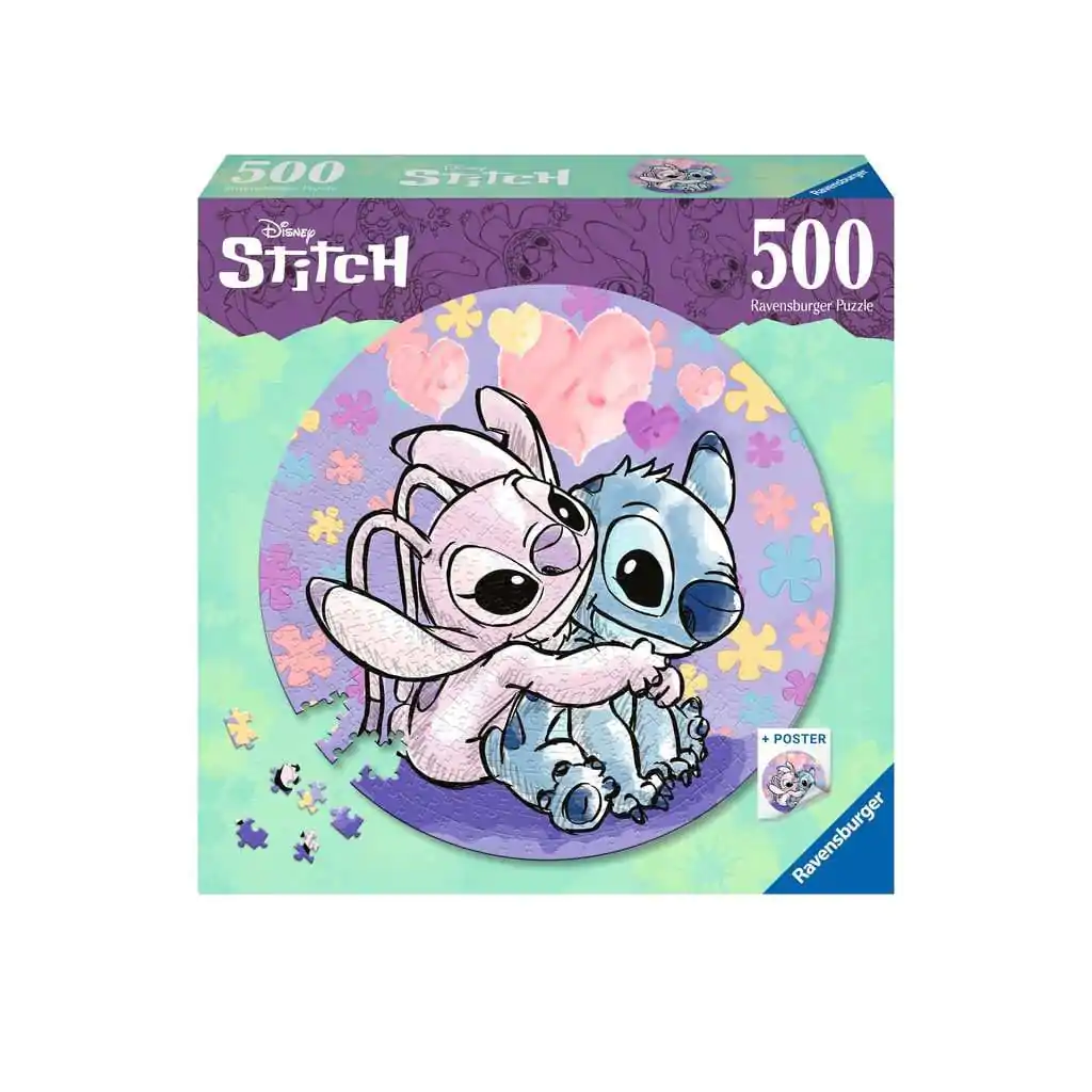 Lilo & Stitch Round Puzzle Jigsaw Stitch (500 piese) poza produsului