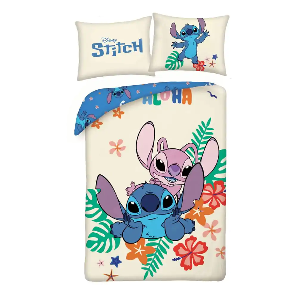 Lilo & Stitch Set Husa Pilota Stitch & Angel Flowers 140 x 200 cm / 70 x 90 cm poza produsului