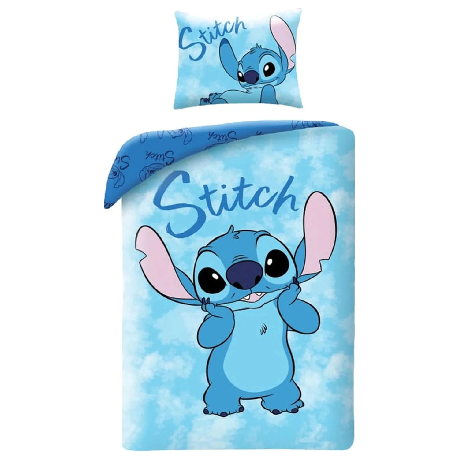 Set Husa de Pilota Lilo & Stitch Stitch Surprised 140 x 200 cm / 70 x 90 cm poza produsului