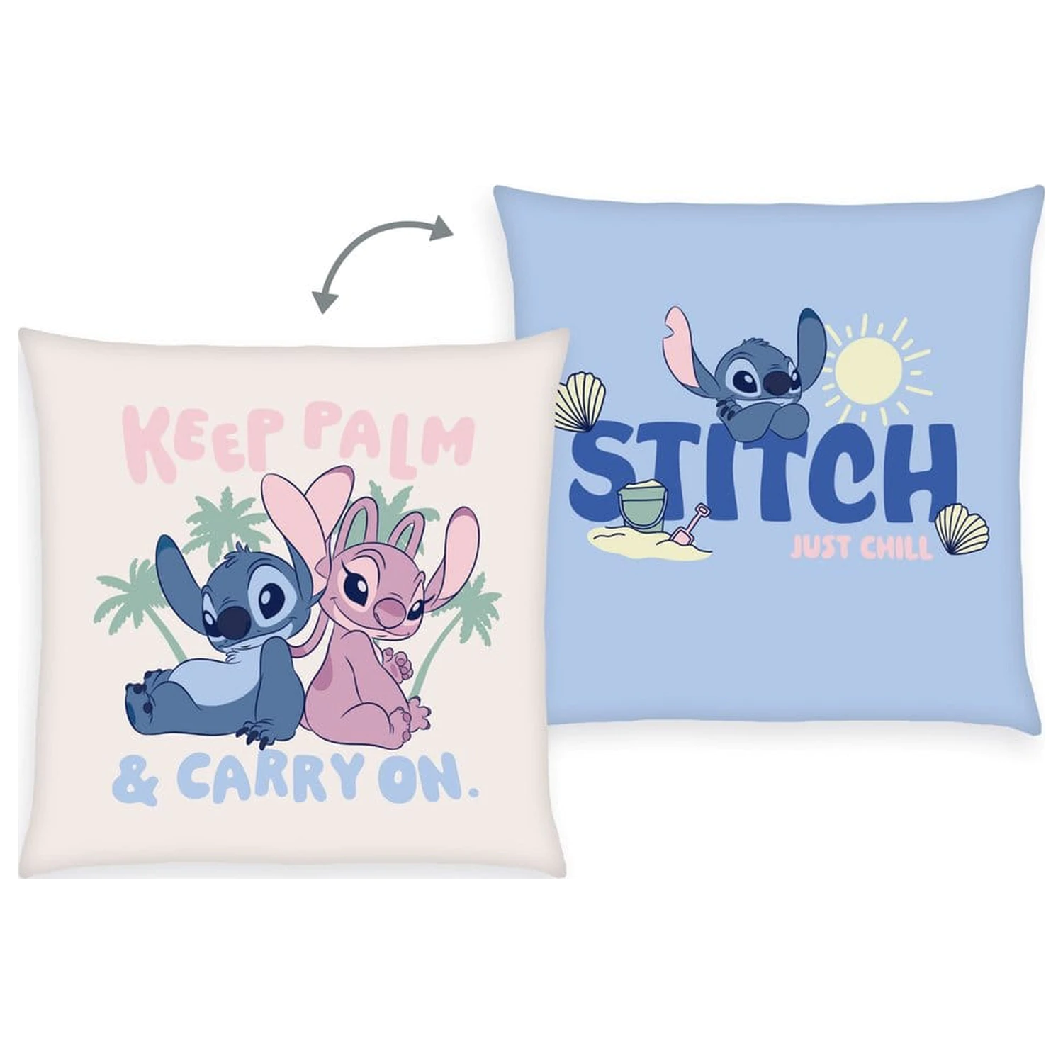 Perna moale Velboa Lilo & Stitch Stitch & Angel Keep Palm & Carry On 40 x 40 cm poza produsului