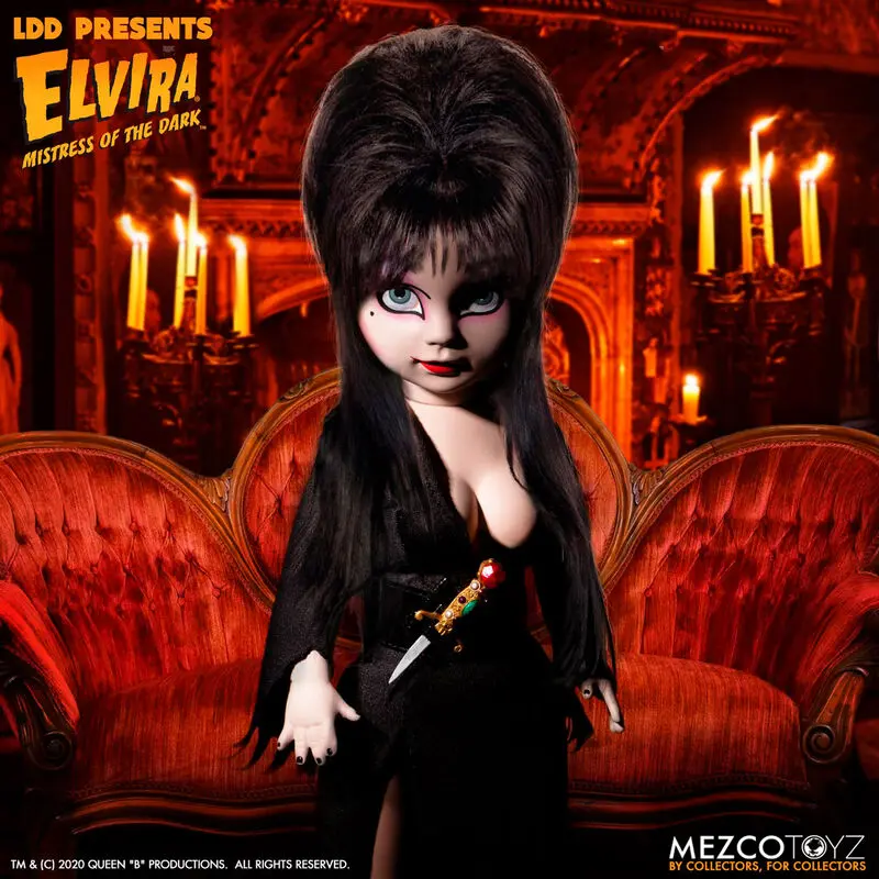 Elvira Mistress of the Dark Living Dead Dolls papusa Elvira 25 cm poza produsului