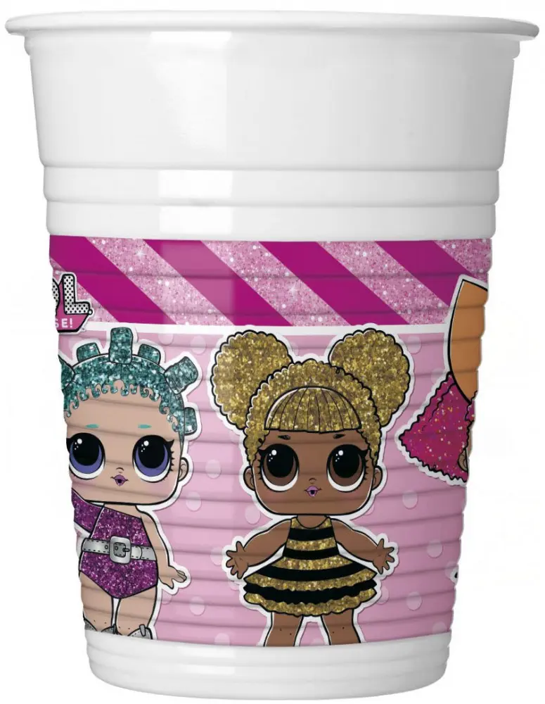 LOL Surprise Glitterati Pahare din plastic set de 8 bucati 200 ml poza produsului