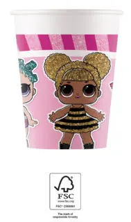 LOL Surprise Glitterati pahare de hârtie 8 bucăți 200 ml FSC poza produsului