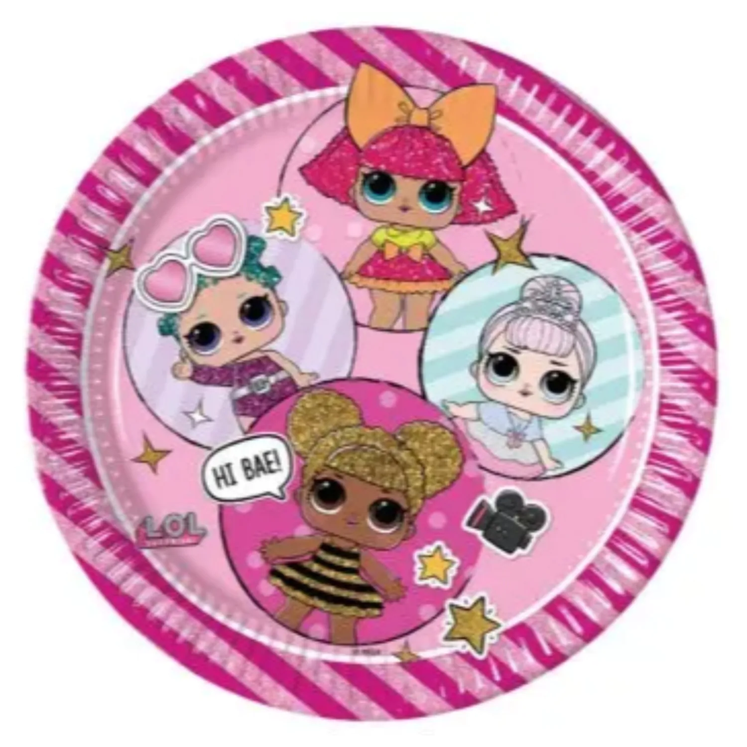 Farfurii de hârtie LOL Surprise Glitterati, pachet de 8 bucăți, 23 cm, FSC poza produsului