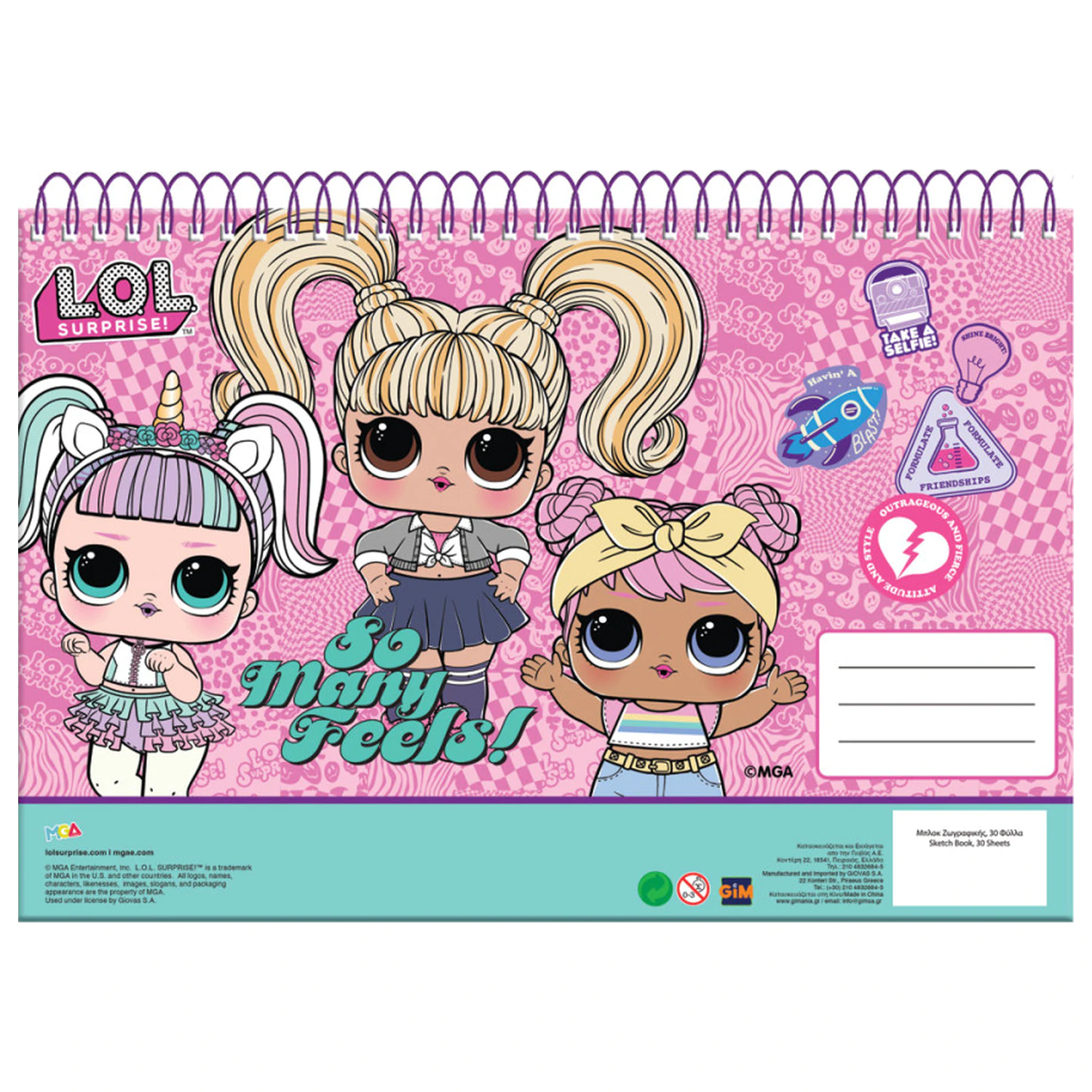 LOL Surprise Many Feels A/4 caiet de schite spiralat, 30 de coli poza produsului