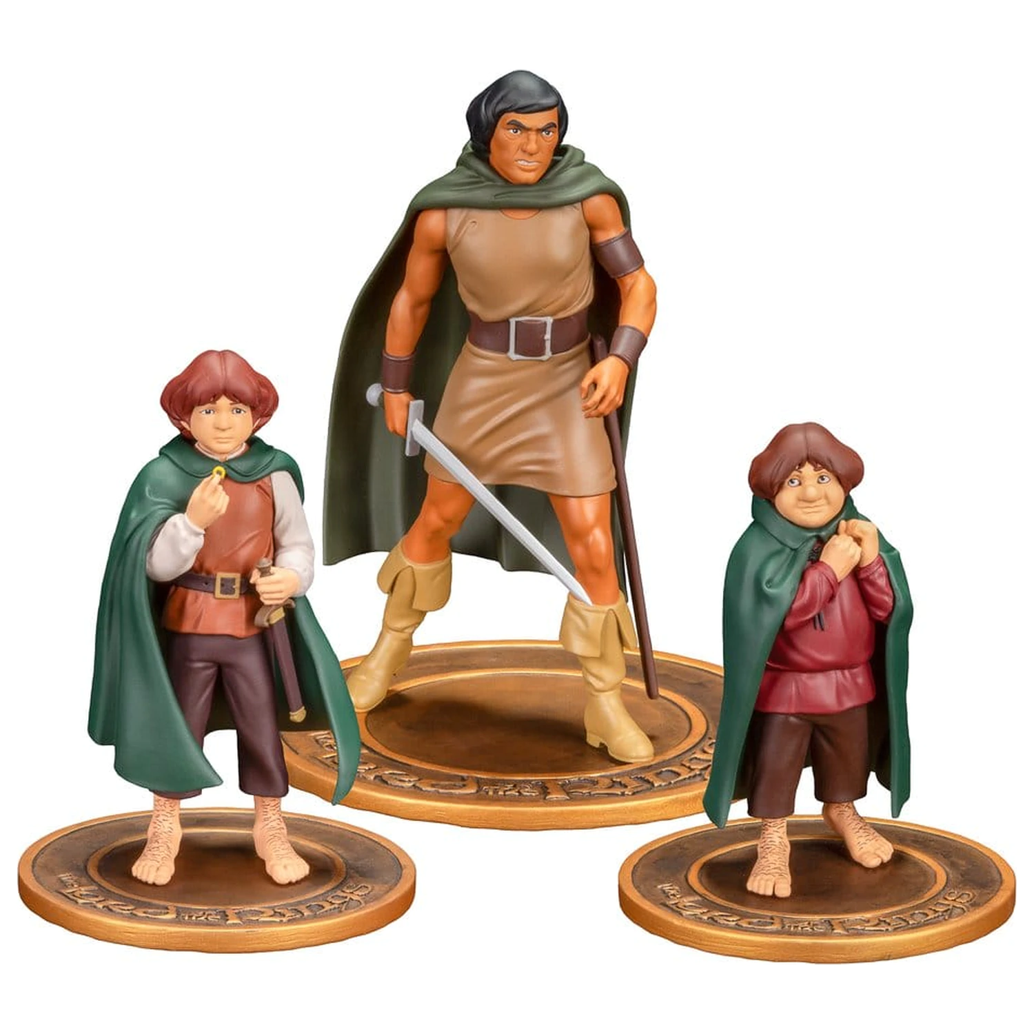 Lord of the Rings Animated Film PVC figurine 3-pack Frodo, Aragorn, și Samwise poza produsului