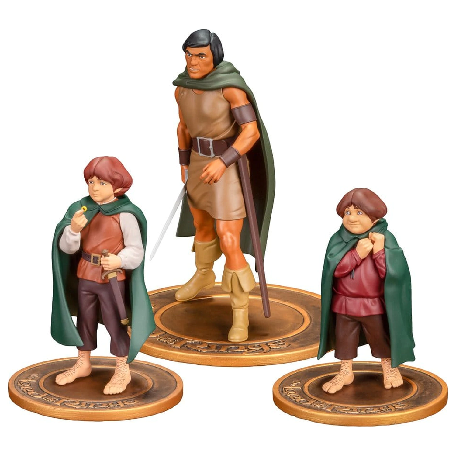Lord of the Rings Animated Film PVC figurine 3-pack Frodo, Aragorn, și Samwise poza produsului