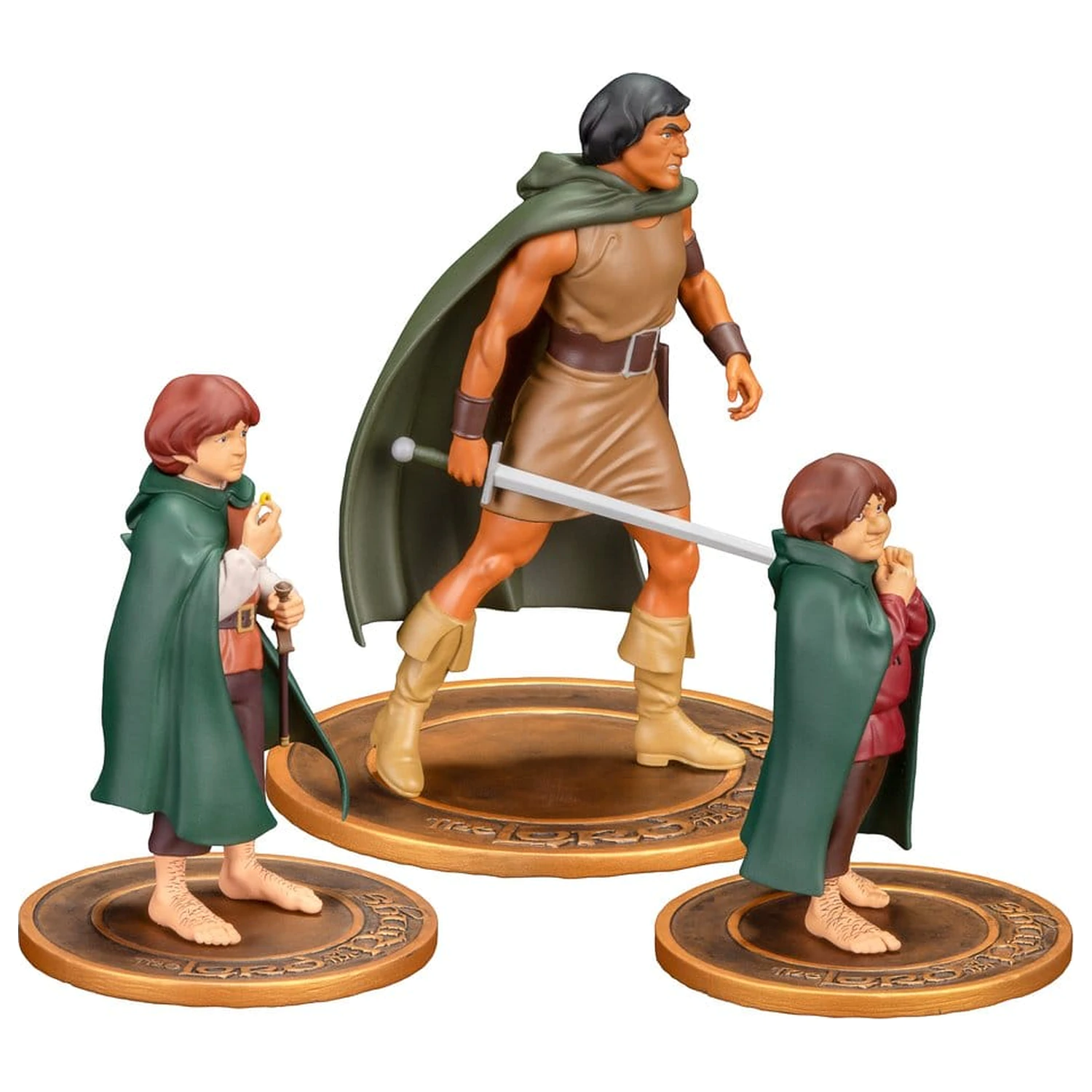 Lord of the Rings Animated Film PVC figurine 3-pack Frodo, Aragorn, și Samwise poza produsului