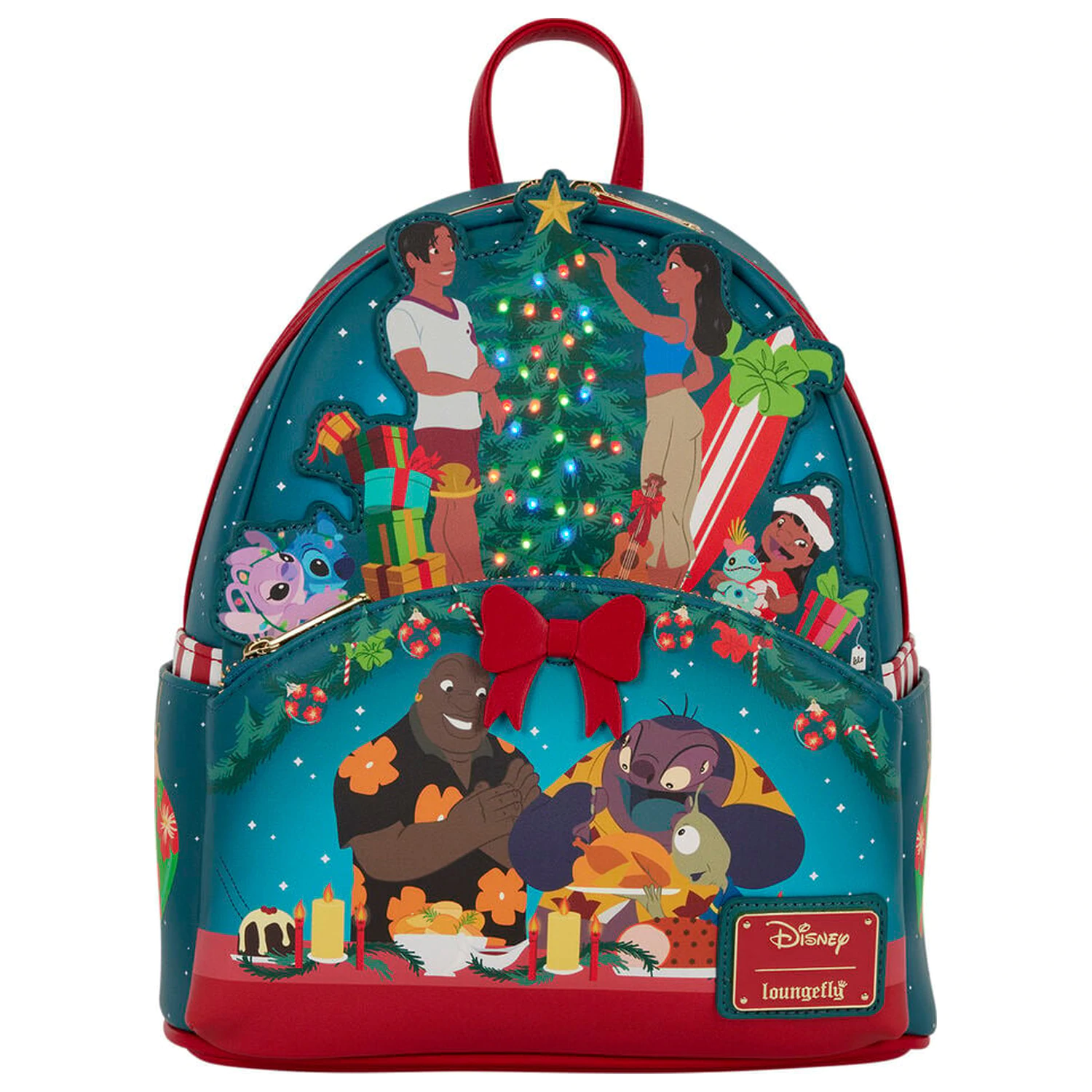 Loungefly Disney Lilo & Stitch Holiday Stitch rucsac 26cm poza produsului