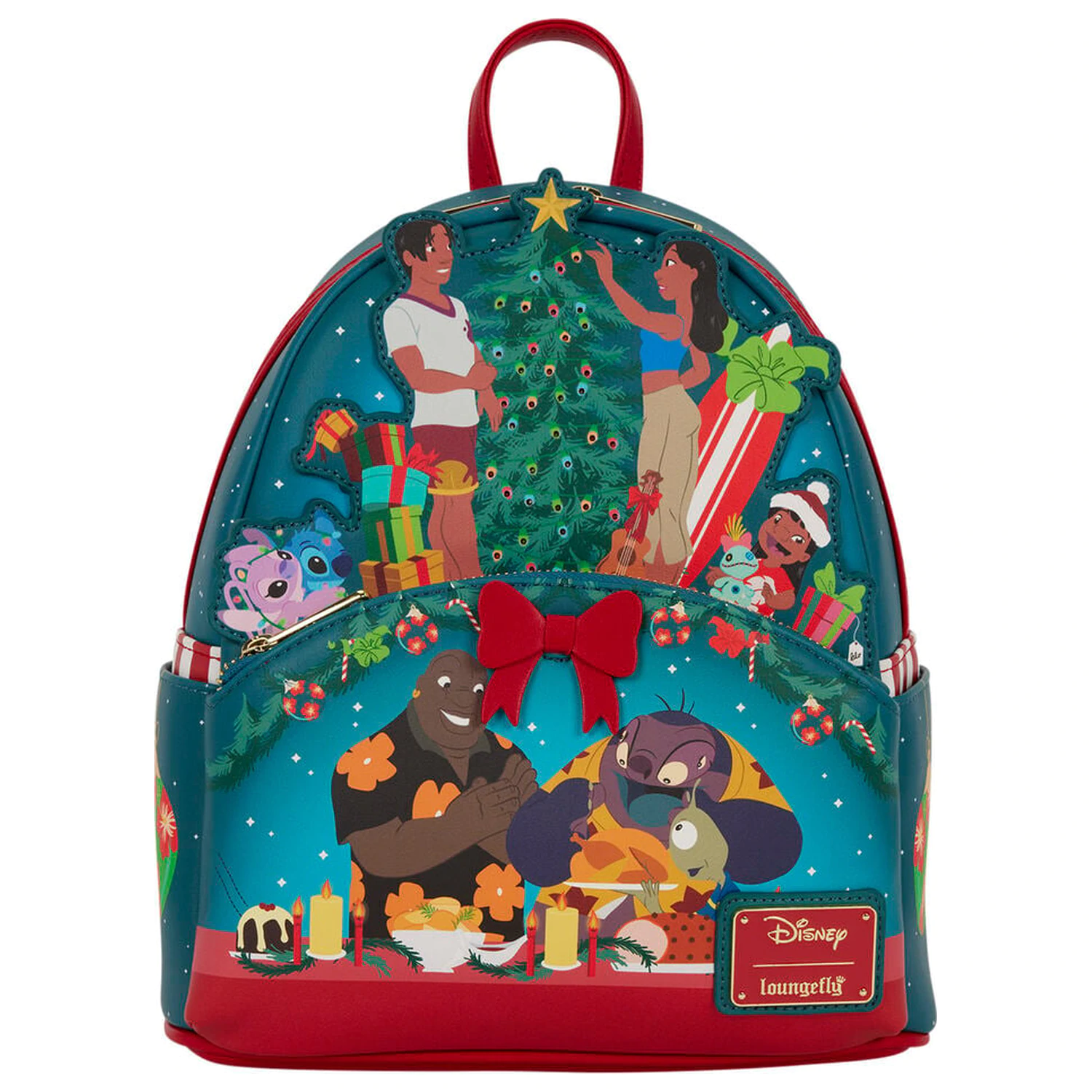 Loungefly Disney Lilo & Stitch Holiday Stitch rucsac 26cm poza produsului