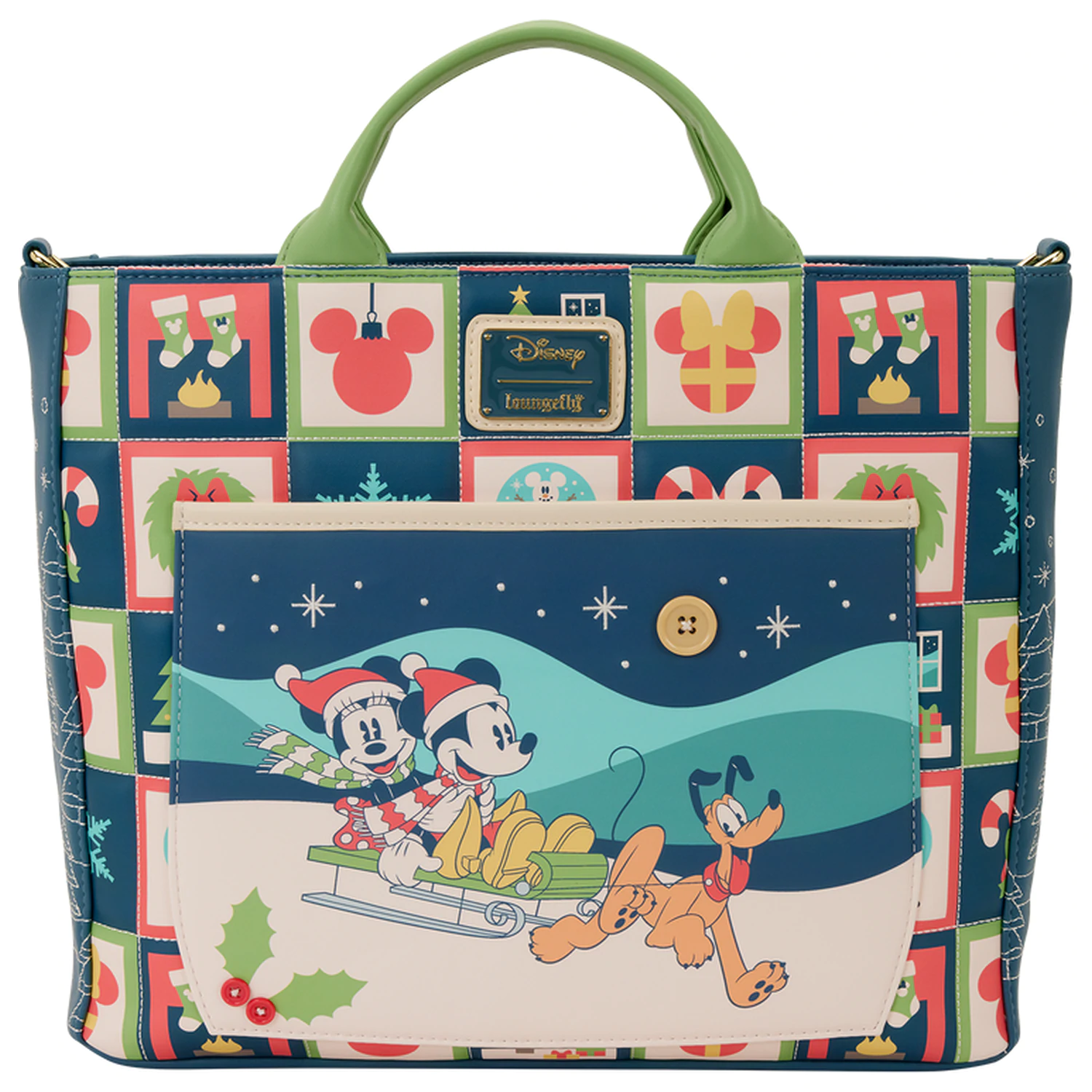 Loungefly Disney Mickey & Minnie Holiday geanta poza produsului