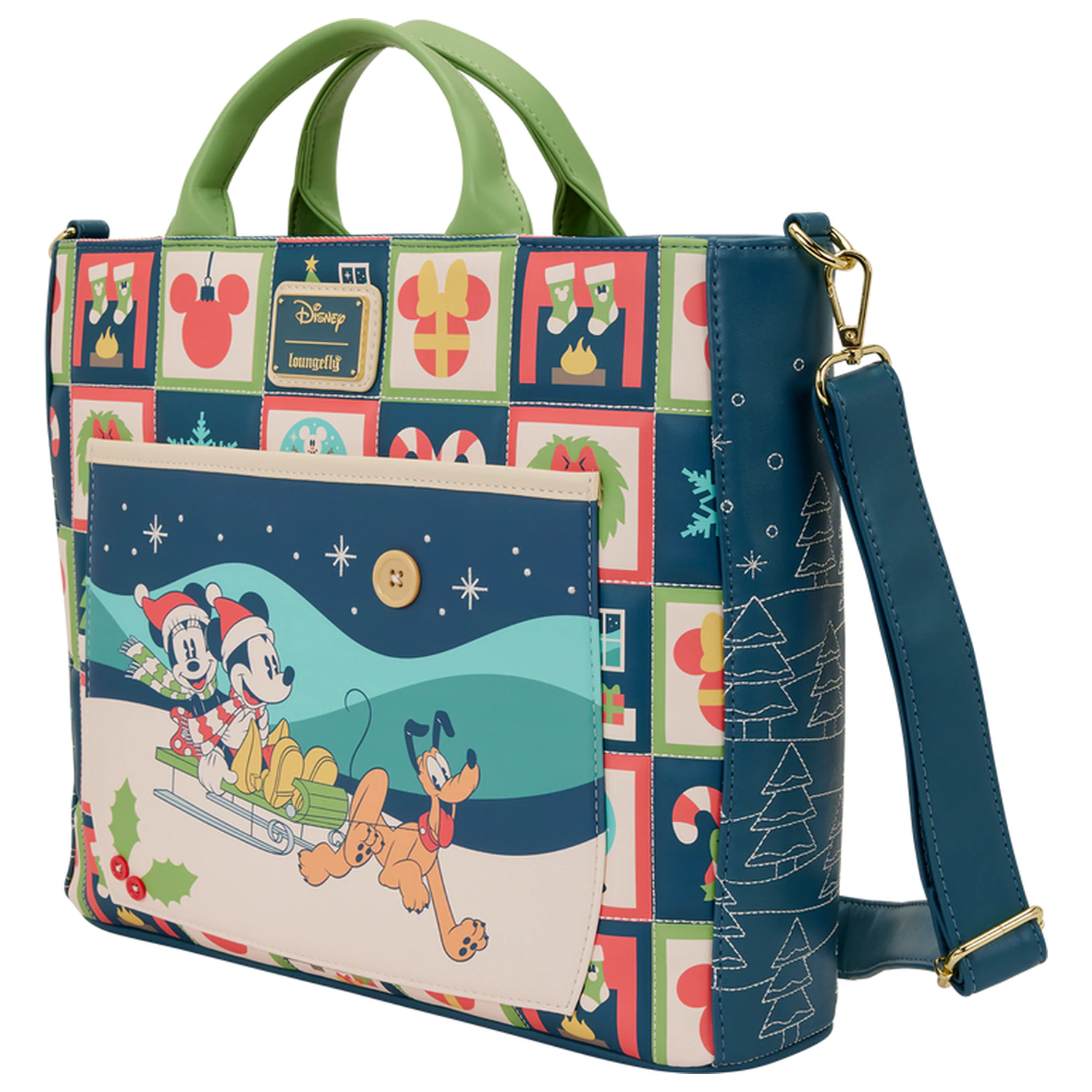 Loungefly Disney Mickey & Minnie Holiday geanta poza produsului